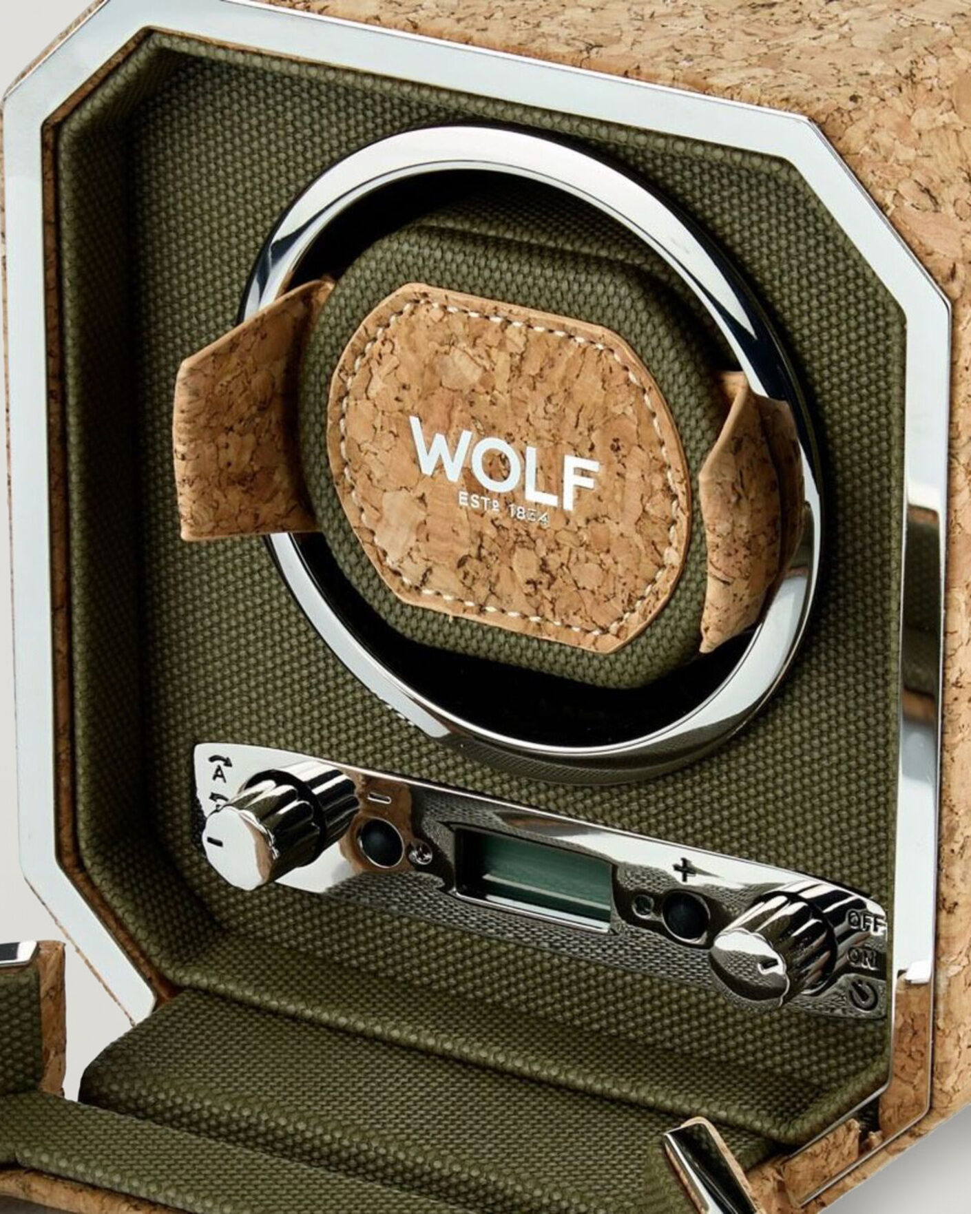 Heren | Horloge & juwelendozen | WOLF | Cortica Single Watch Winder Cork
