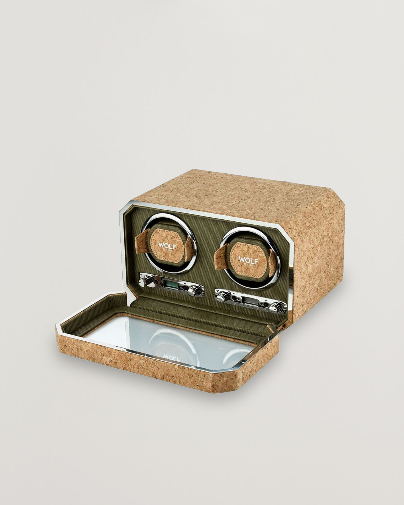 Heren | Horloge & juwelendozen | WOLF | Cortica Double Watch Winder Cork