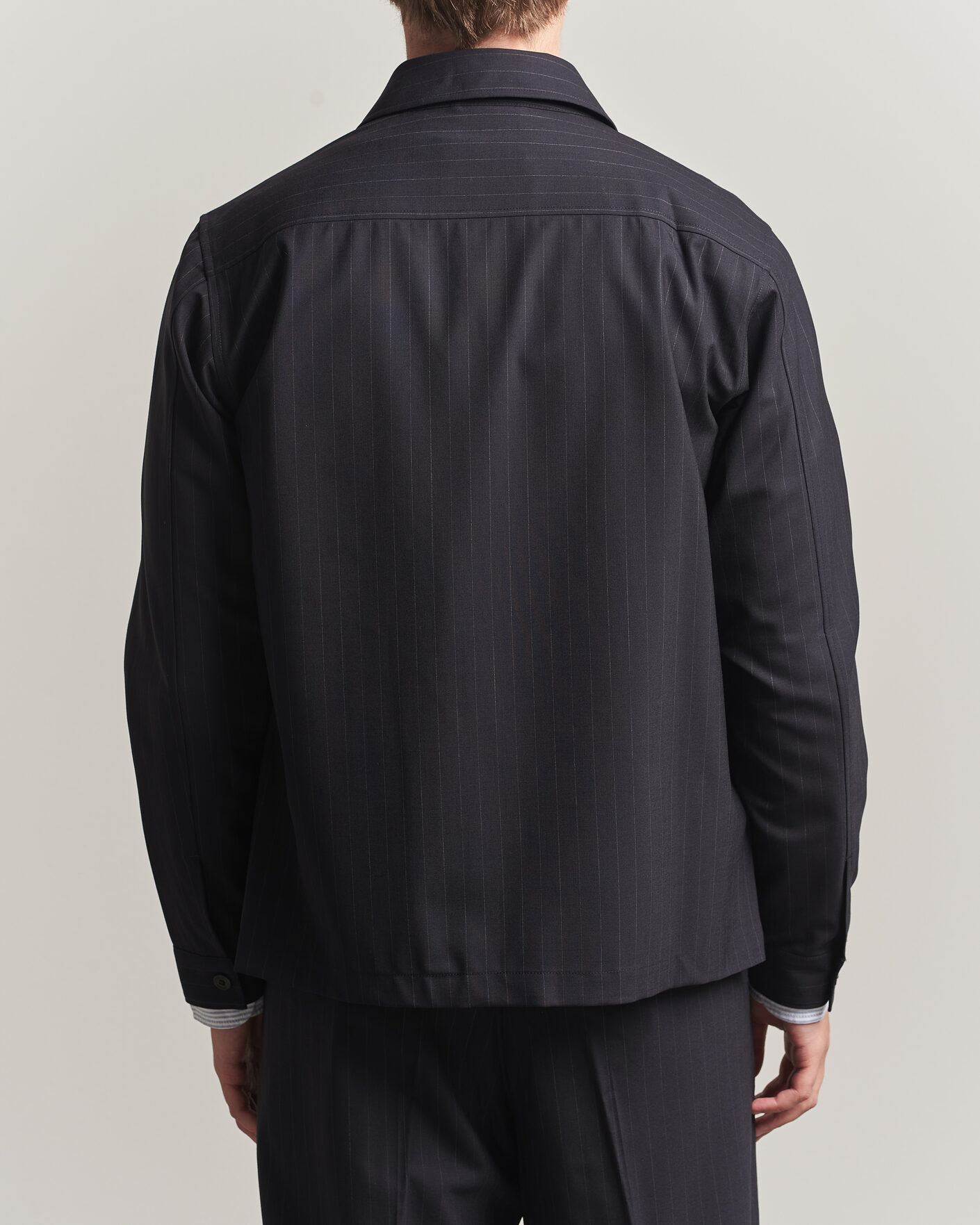 Heren | Overhemden | NN07 | Zander Pinstriped Overshirt Navy Blue