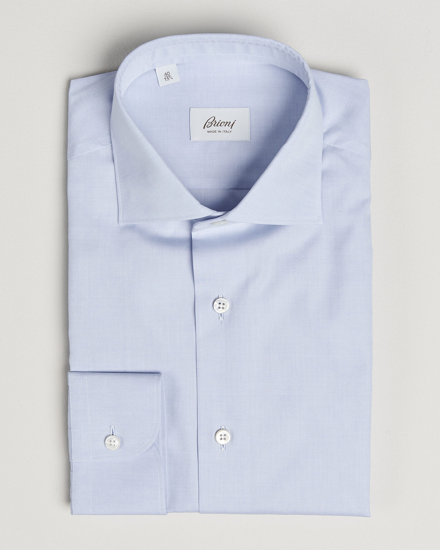 Heren | Overhemden | Brioni | Poplin Cotton Dress Shirt Light Blue