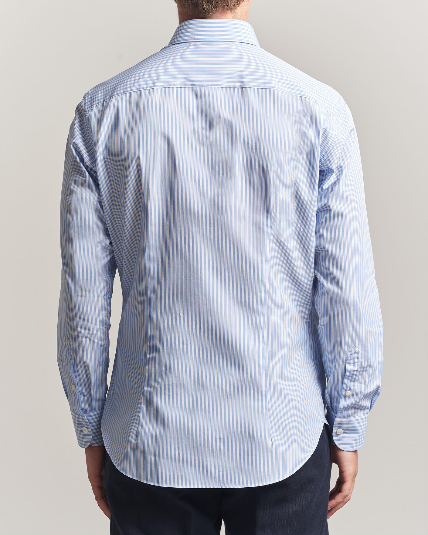 Heren | Overhemden | Brioni | Poplin Cotton Dress Shirt Light Blue Stripe