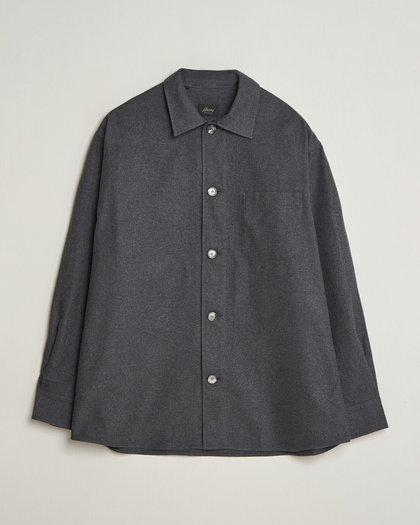 Heren | Overhemden | Brioni | Cotton/Cashmere Overshirt Grey Melange