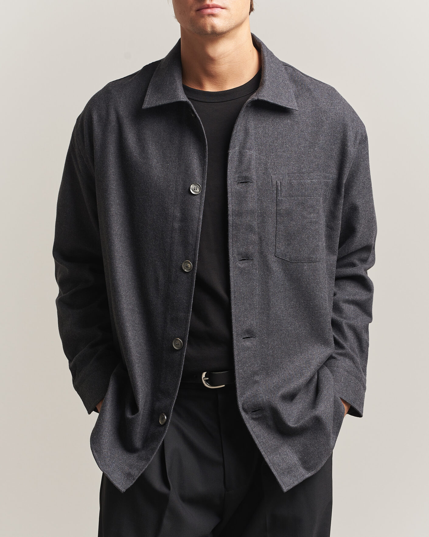 Heren | Overhemden | Brioni | Cotton/Cashmere Overshirt Grey Melange