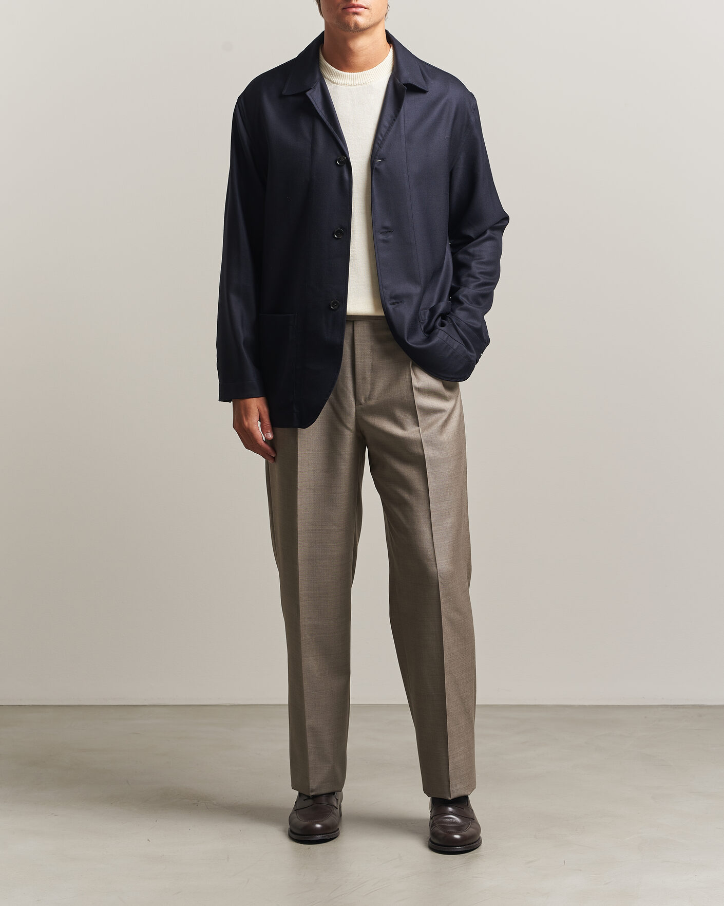 Heren | Jassen | Brioni | Wool/Cashmere Shirt Jacket Navy