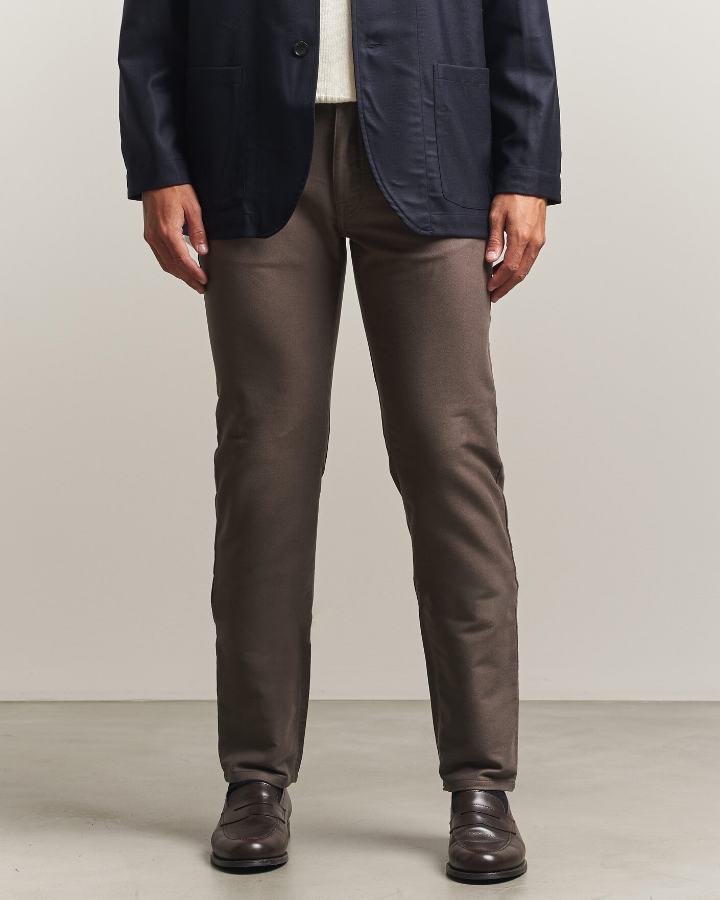 Heren | Broeken | Brioni | 5-Pocket Moleskine Pants Grey