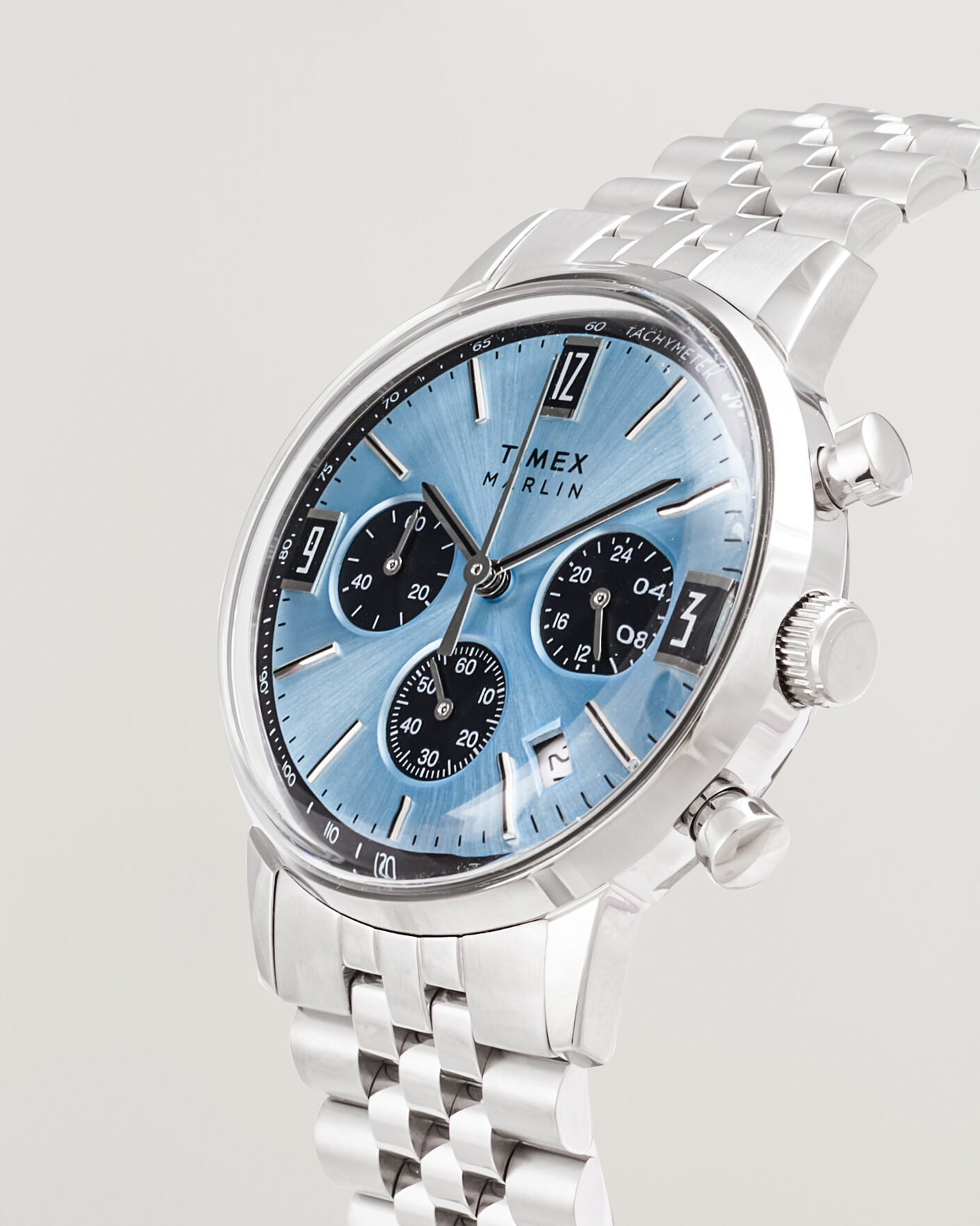 Heren | Timex Marlin Quartz Chronograph Steel 40mm Ice Blue Dial | Timex | Marlin Quartz Chronograph Steel 40mm Ice Blue Dial