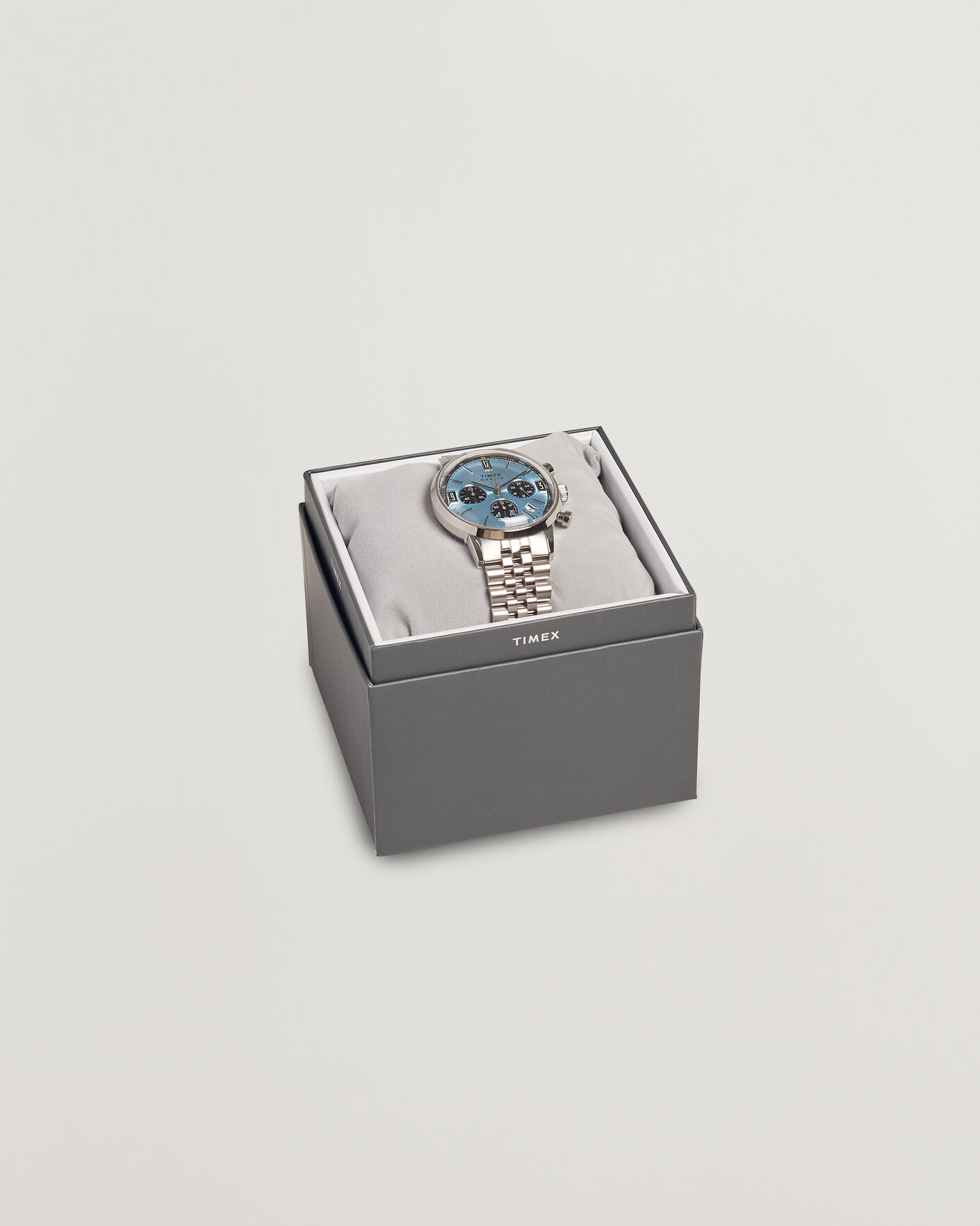 Heren | Timex Marlin Quartz Chronograph Steel 40mm Ice Blue Dial | Timex | Marlin Quartz Chronograph Steel 40mm Ice Blue Dial