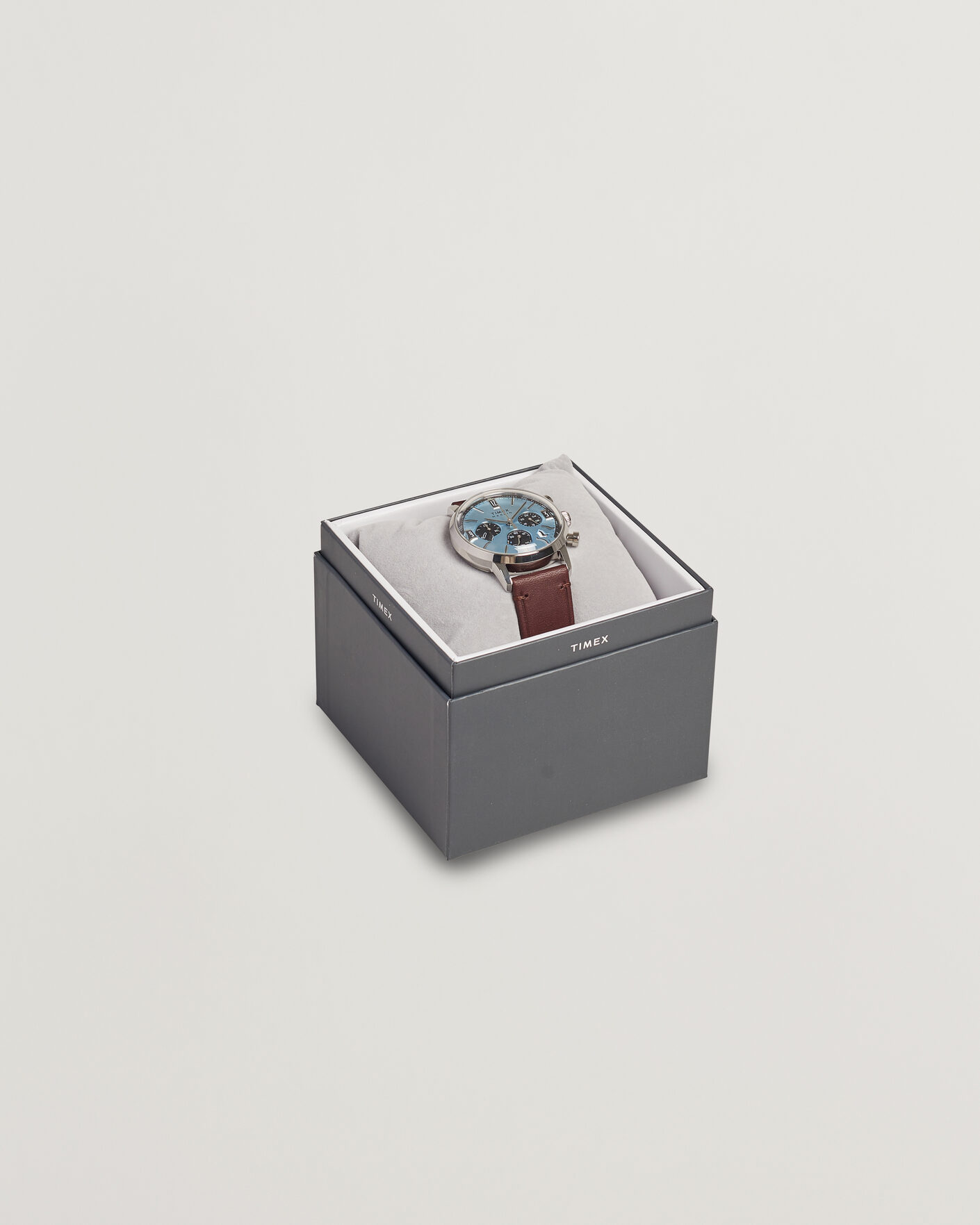Heren | Timex Marlin Quartz Chronograph Leather 40mm Ice Blue Dial | Timex | Marlin Quartz Chronograph Leather 40mm Ice Blue Dial