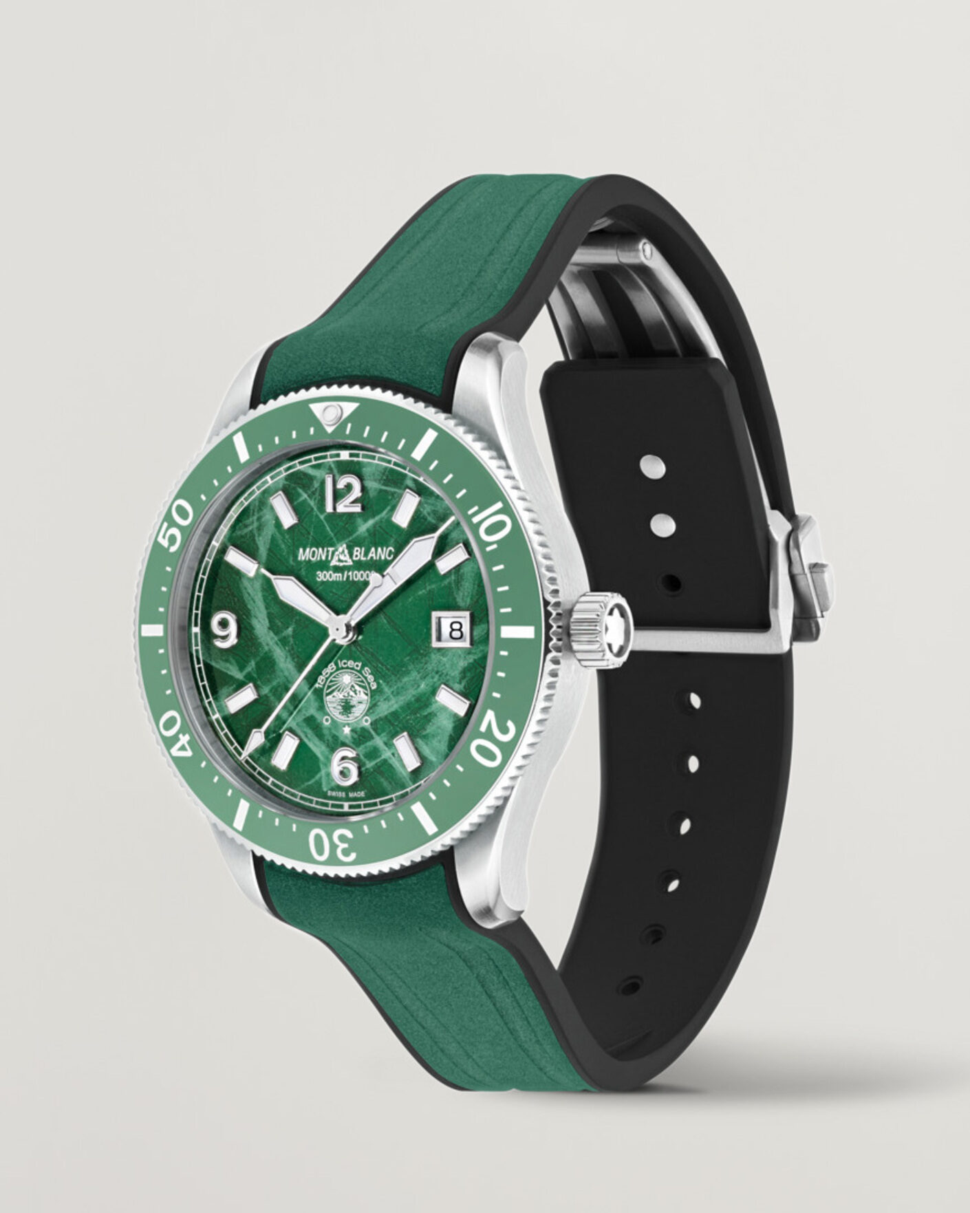 Heren | Montblanc Iced Sea Automatic Date Rubber Strap Green | Montblanc | Iced Sea Automatic Date Rubber Strap Green