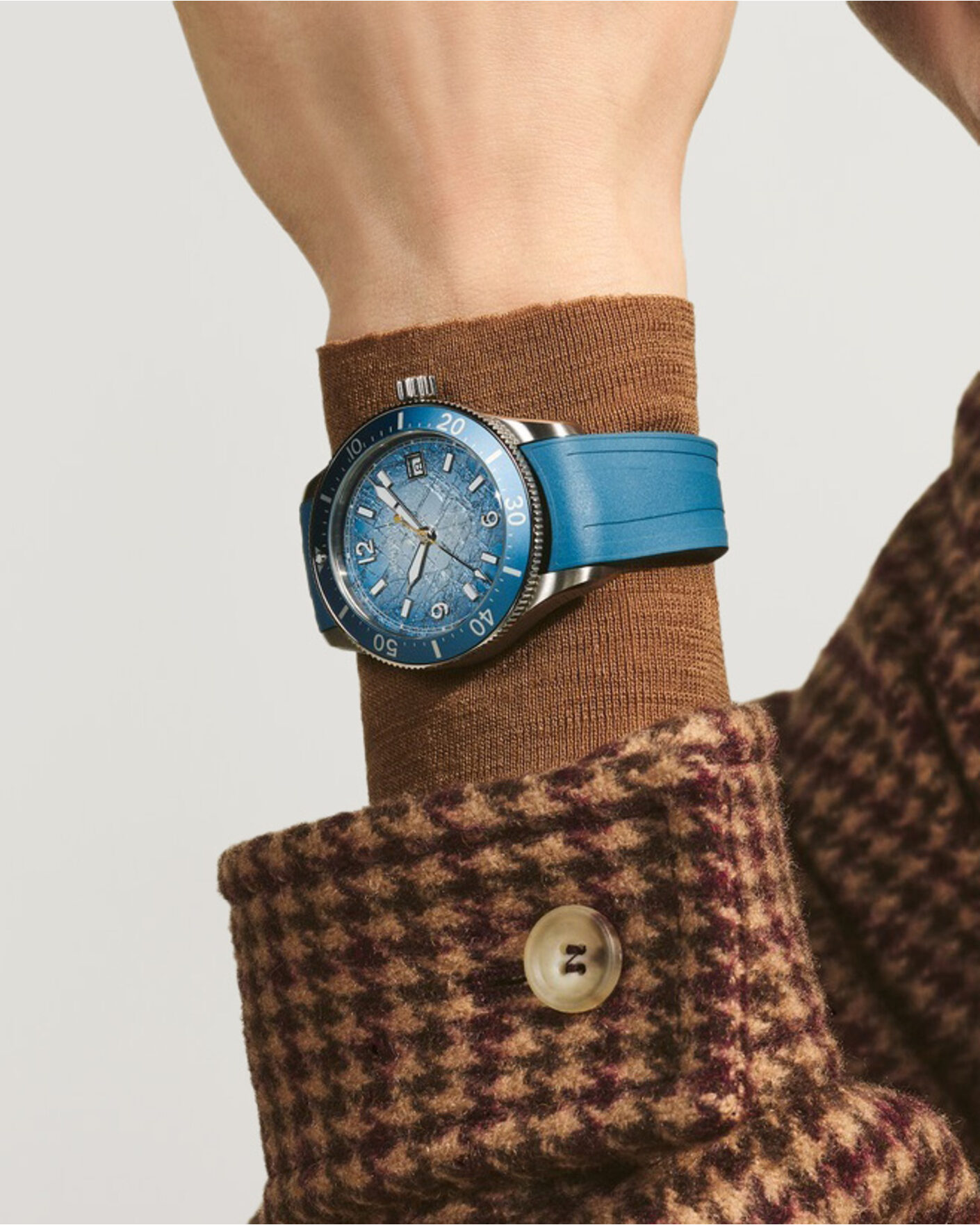 Heren | Montblanc Iced Sea Automatic Date 0 Oxygen Rubber Strap Light Blue | Montblanc | Iced Sea Automatic Date 0 Oxygen Rubber Strap Light Blue