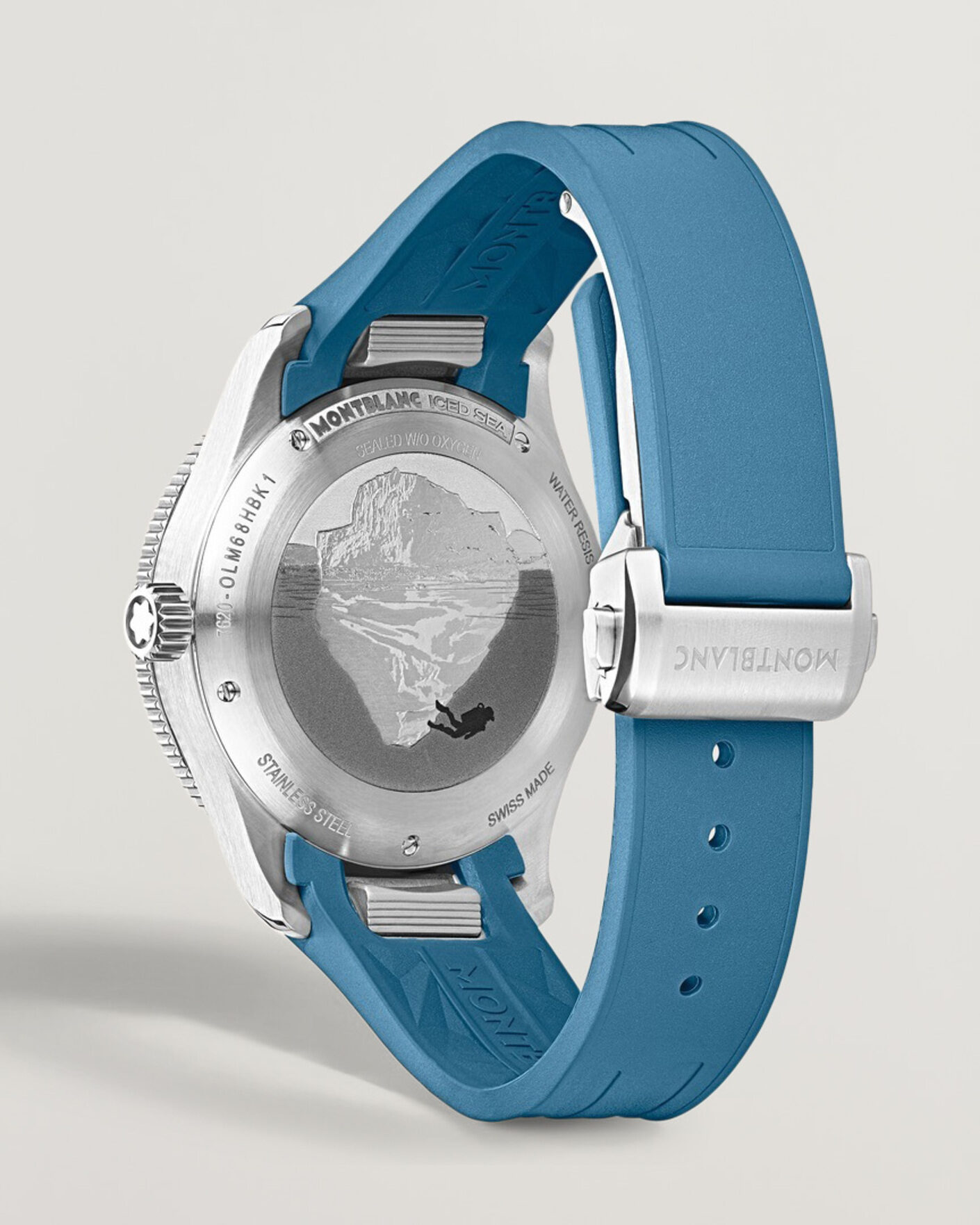 Heren | Montblanc Iced Sea Automatic Date 0 Oxygen Rubber Strap Light Blue | Montblanc | Iced Sea Automatic Date 0 Oxygen Rubber Strap Light Blue