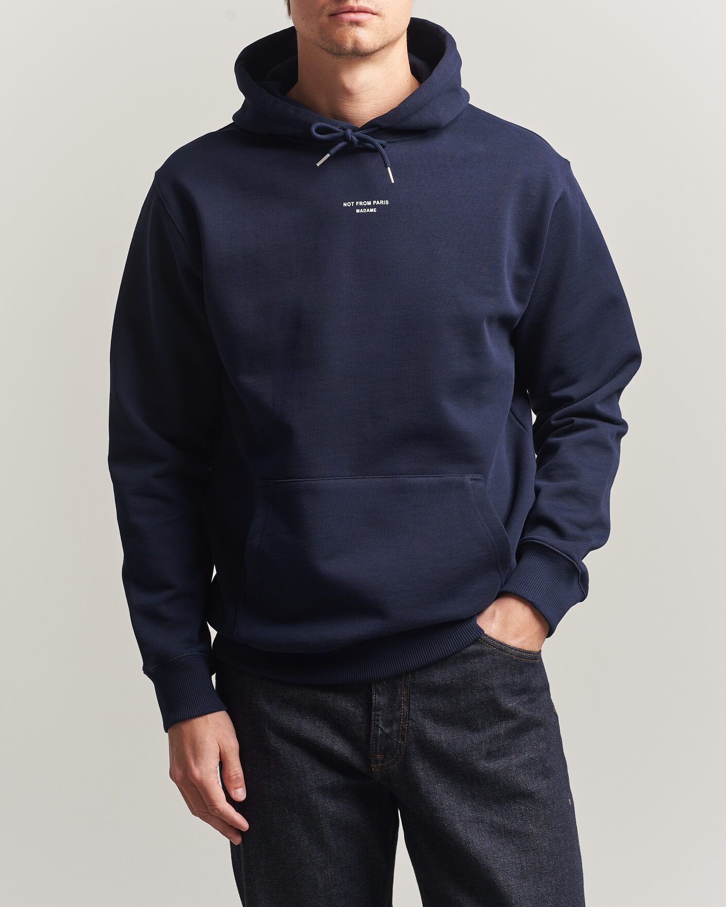 Heren | Truien | Drôle de Monsieur | Classic Slogan Hoodie Navy