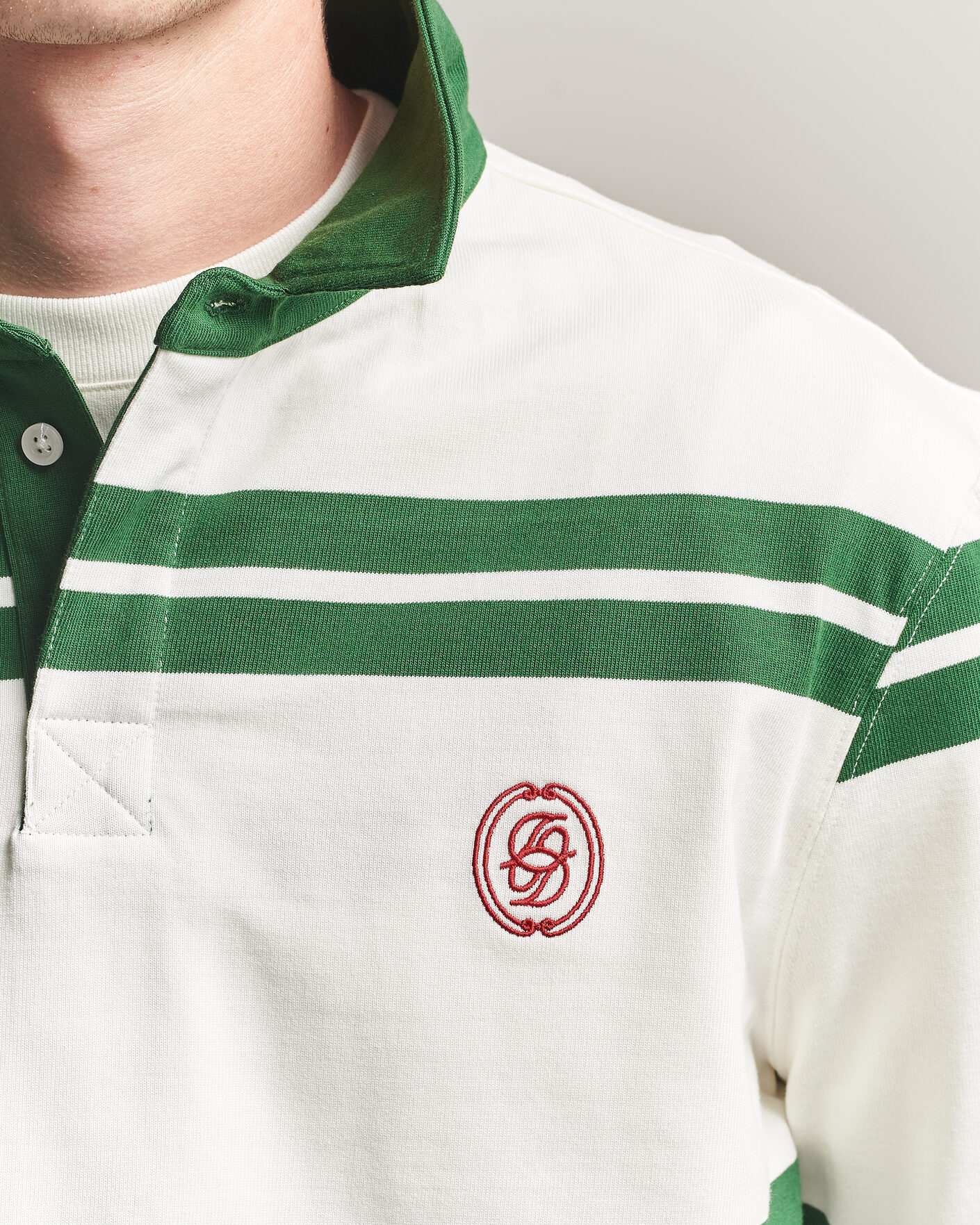 Heren | Truien | Drôle de Monsieur | Ornament Striped Rugger Water Green