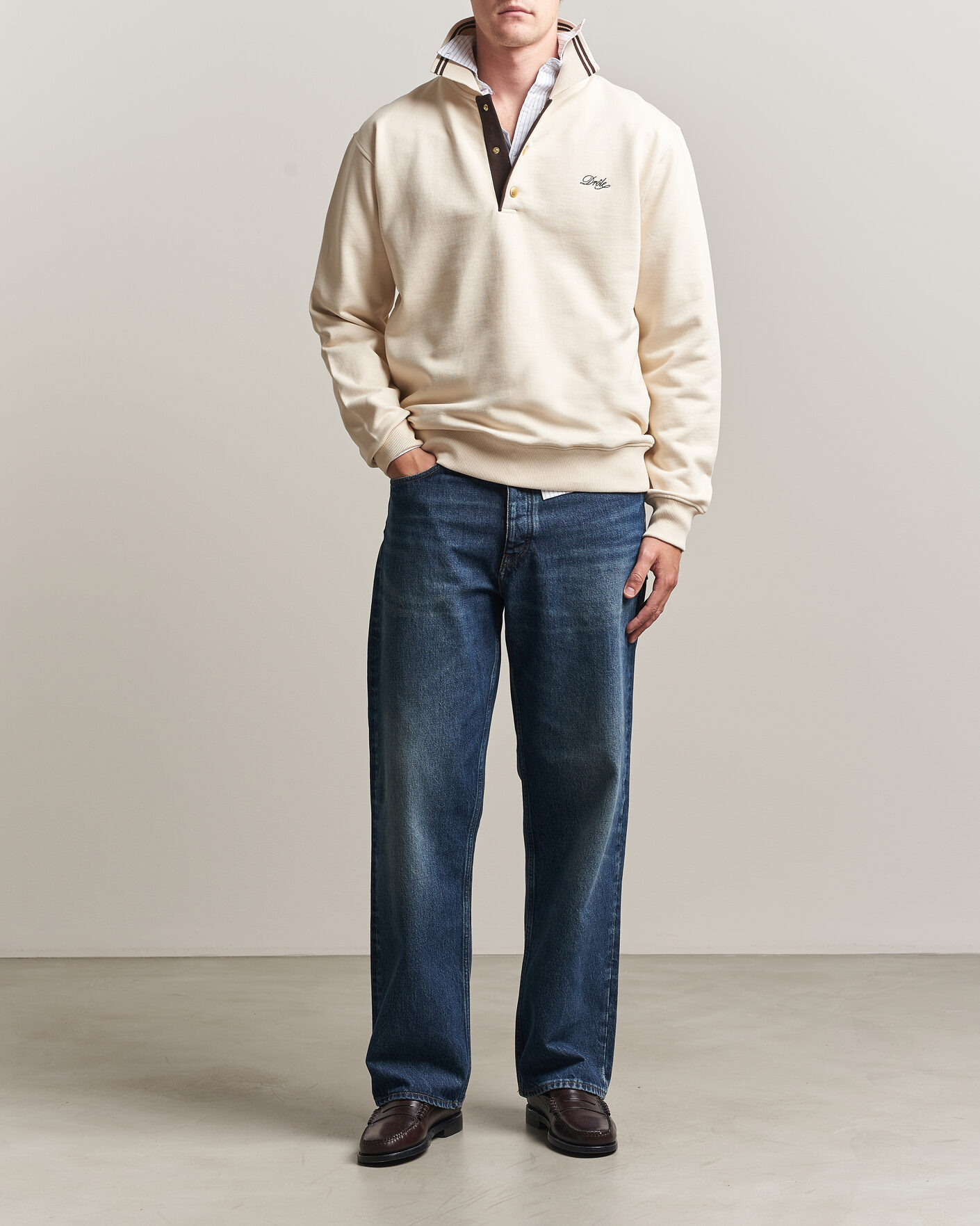 Heren | Truien | Drôle de Monsieur | Tipped Rugger Light Sand