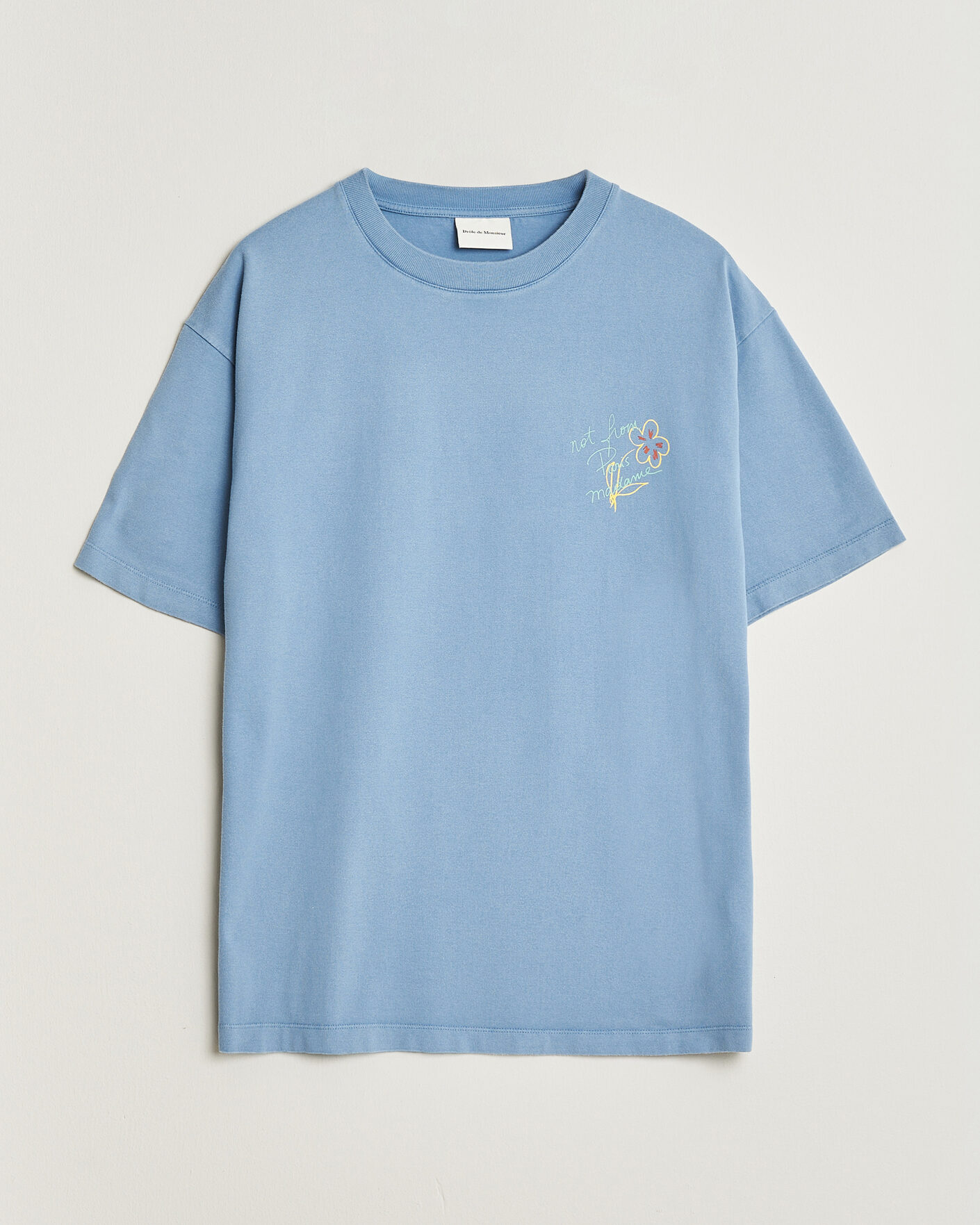 Heren | T-shirts | Drôle de Monsieur | Esquisse Slogan T-shirt Light Blue