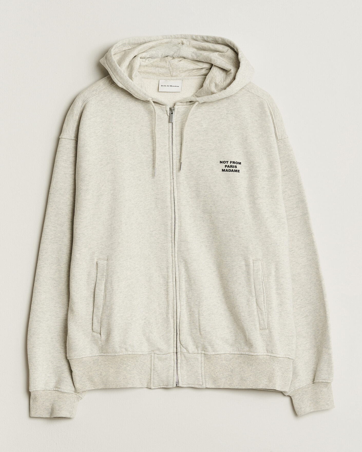 Heren | Truien | Drôle de Monsieur | Slogan Full Zip Hoodie Grey