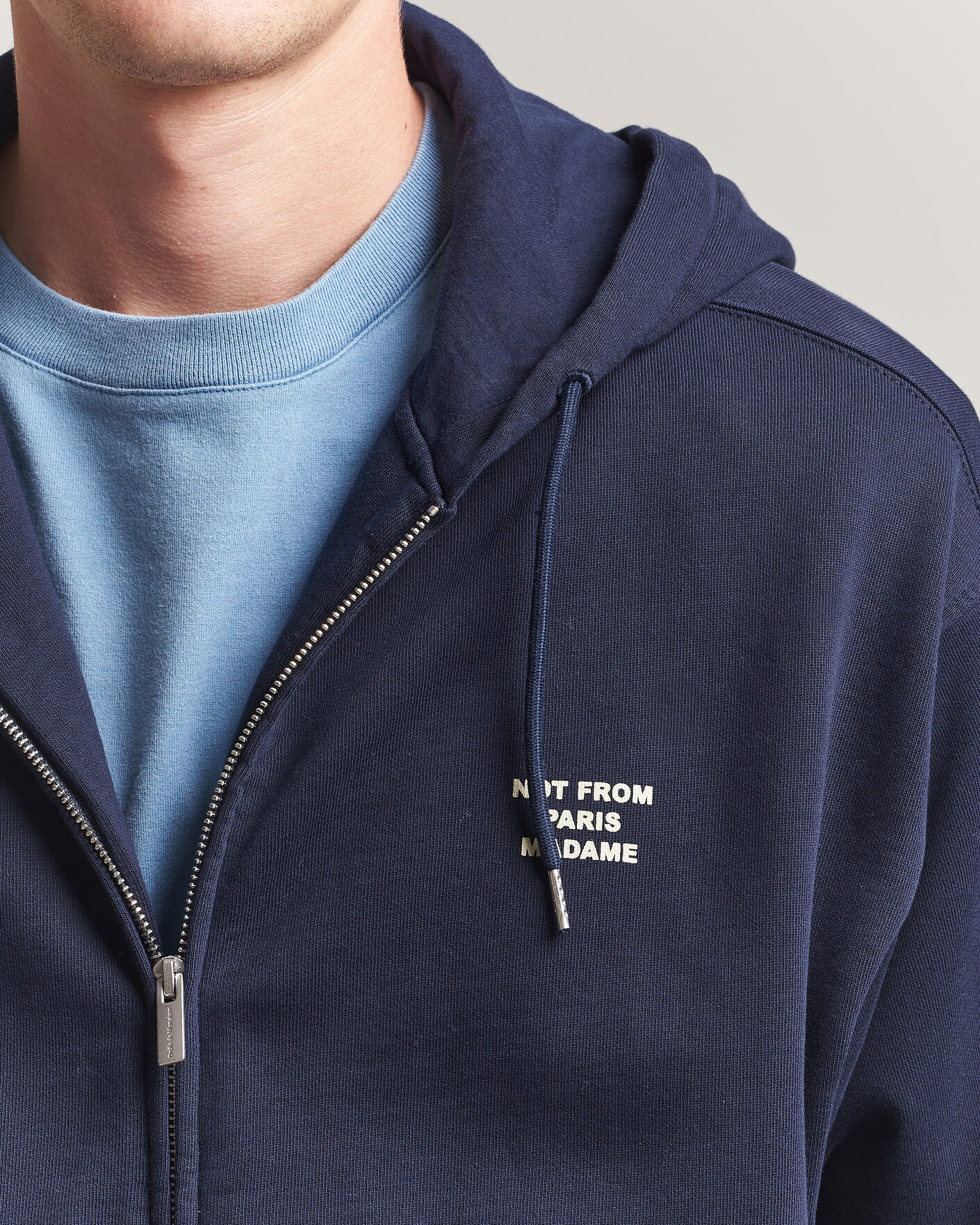 Heren | Truien | Drôle de Monsieur | Slogan Full Zip Hoodie Navy