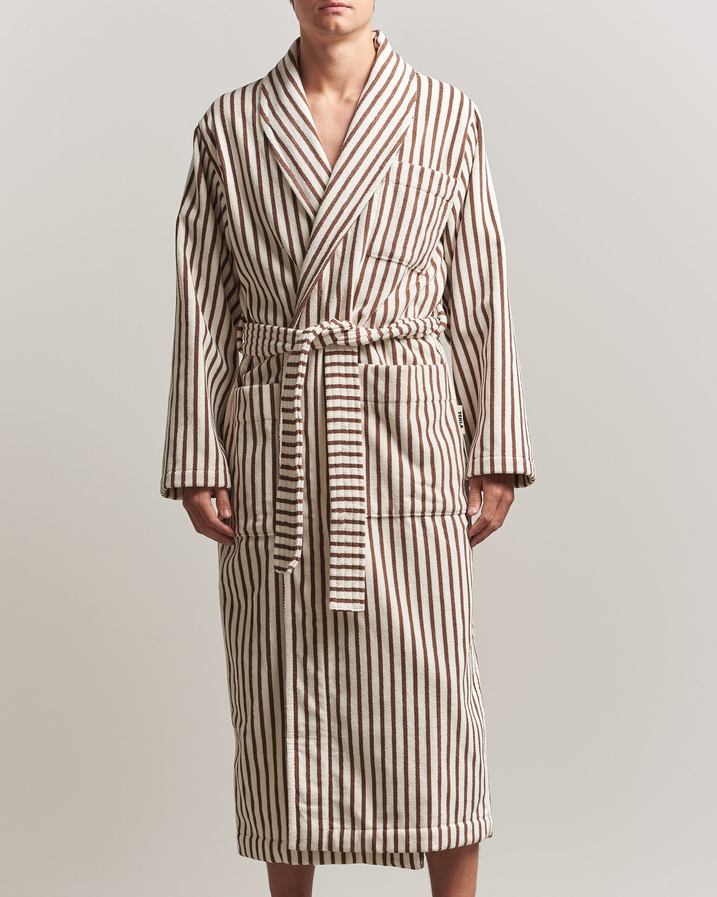 Heren | Pyjama's en gewaden | Tekla | Organic Terry Classic Bathrobe Kodiak Stripes