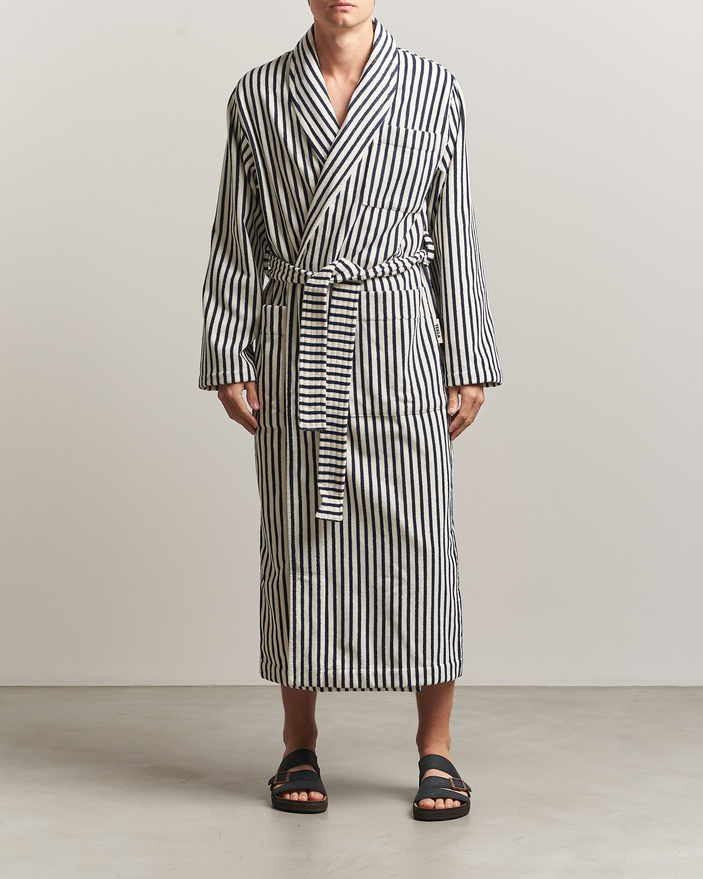 Heren | Pyjama's en gewaden | Tekla | Organic Terry Classic Bathrobe Sailor Stripes