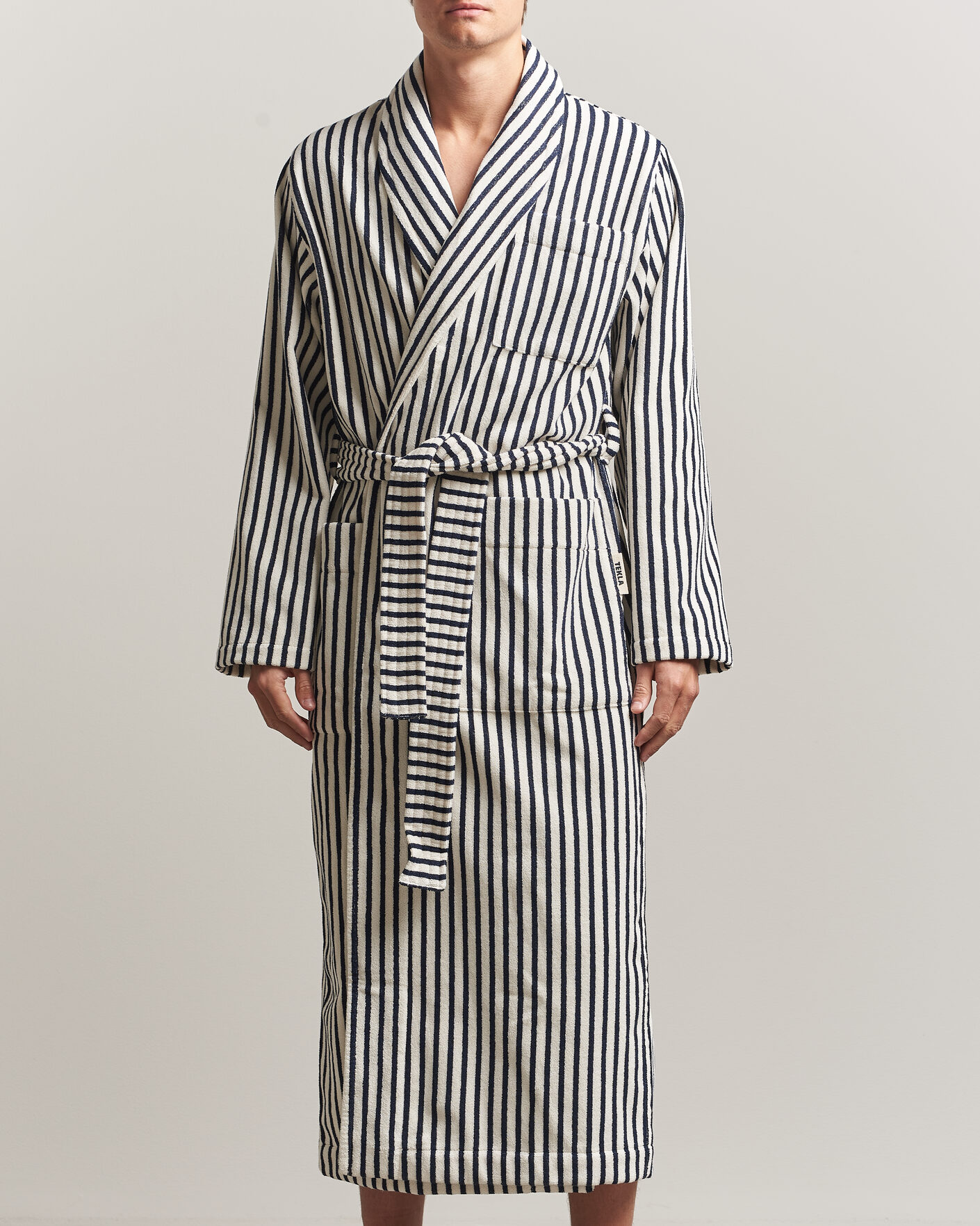 Heren | Pyjama's en gewaden | Tekla | Organic Terry Classic Bathrobe Sailor Stripes