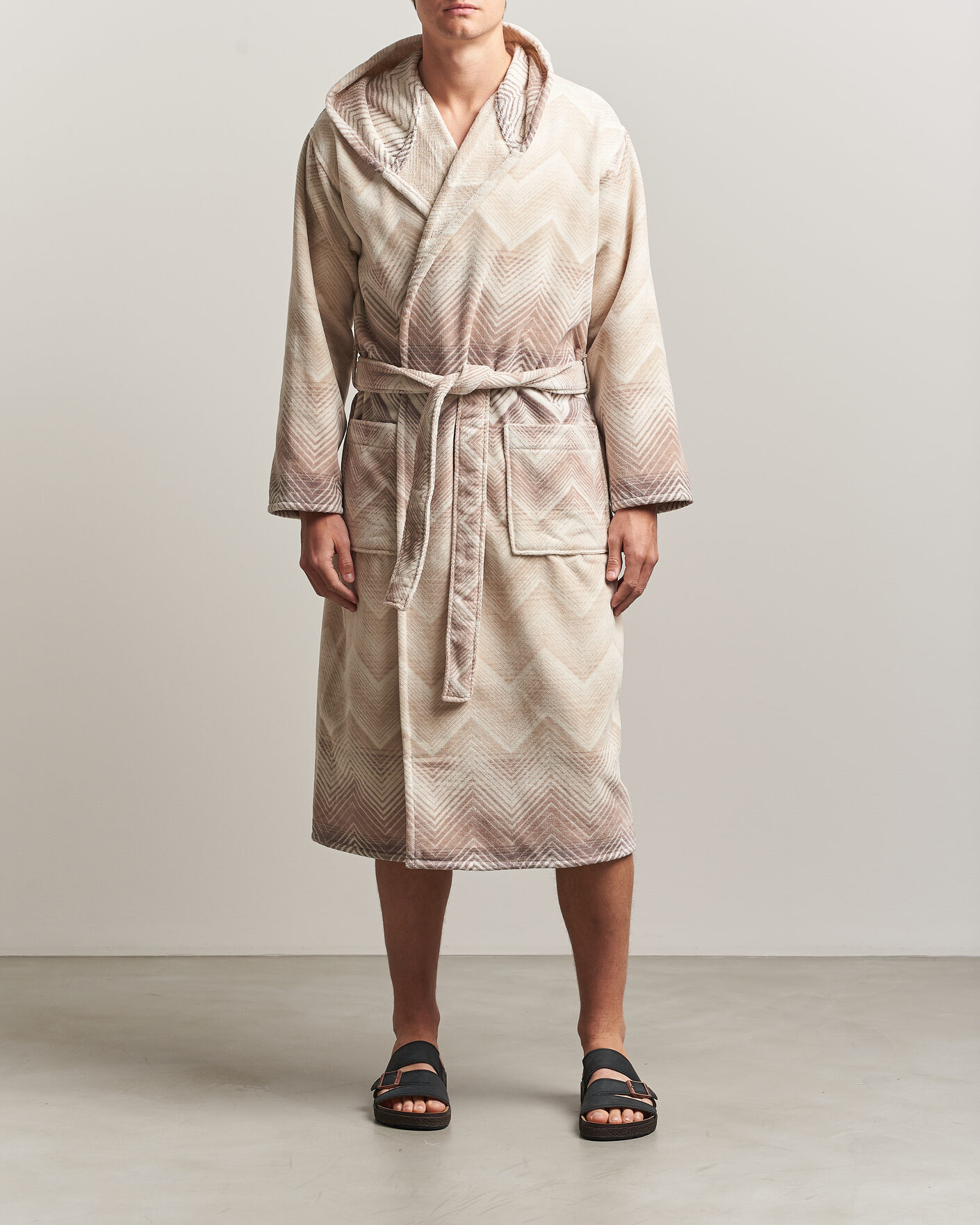 Heren | Pyjama's en gewaden | Missoni Home | Marea Hooded Bathrobe Beige
