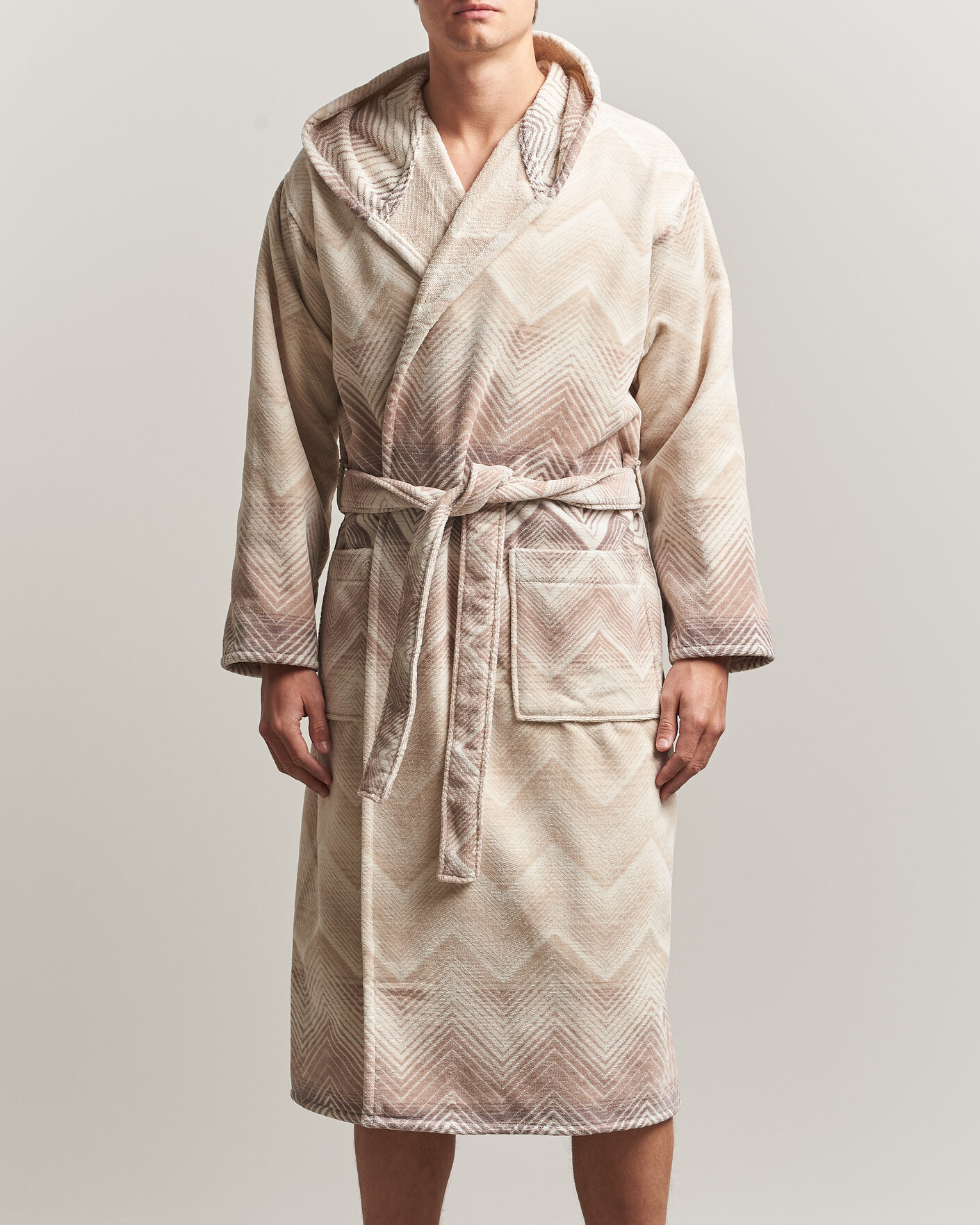 Heren | Pyjama's en gewaden | Missoni Home | Marea Hooded Bathrobe Beige