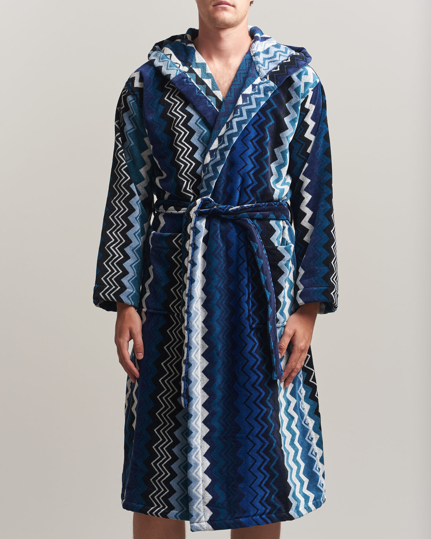 Heren | Pyjama's en gewaden | Missoni Home | Giacomo Hooded Bathrobe Multi Blue