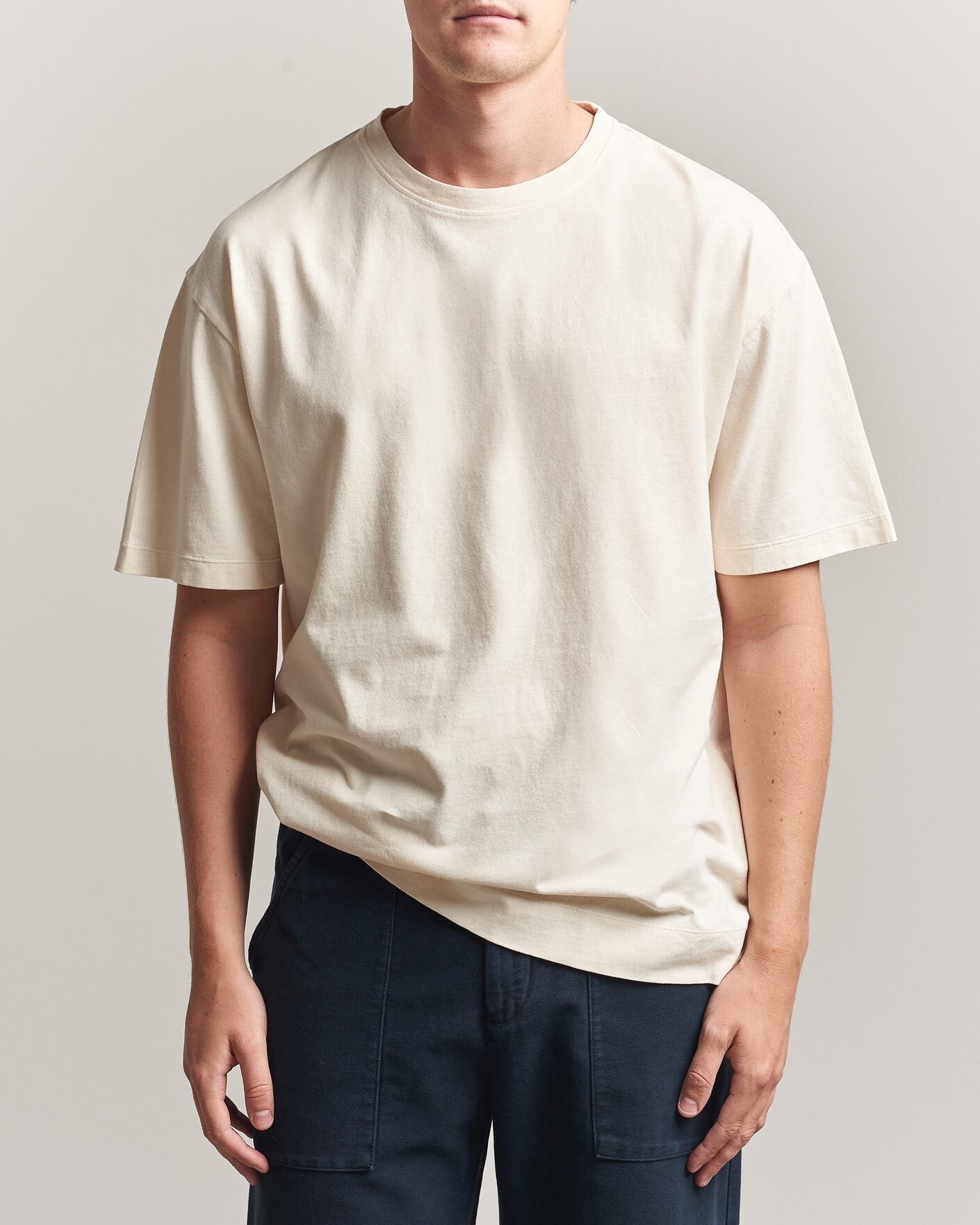Heren | T-shirts | Massimo Alba | Nevis Brushed Cotton T-Shirt Soft White