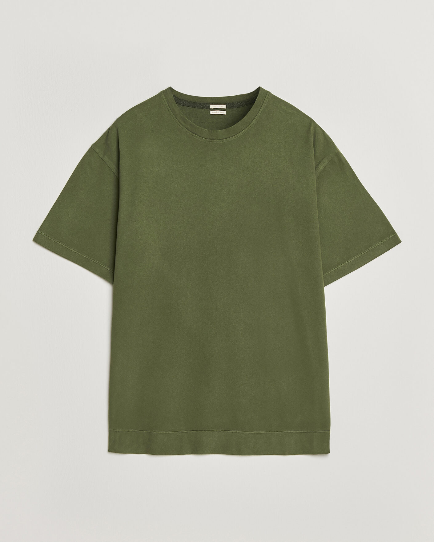 Heren | T-shirts | Massimo Alba | Nevis Brushed Cotton T-Shirt Moss Green