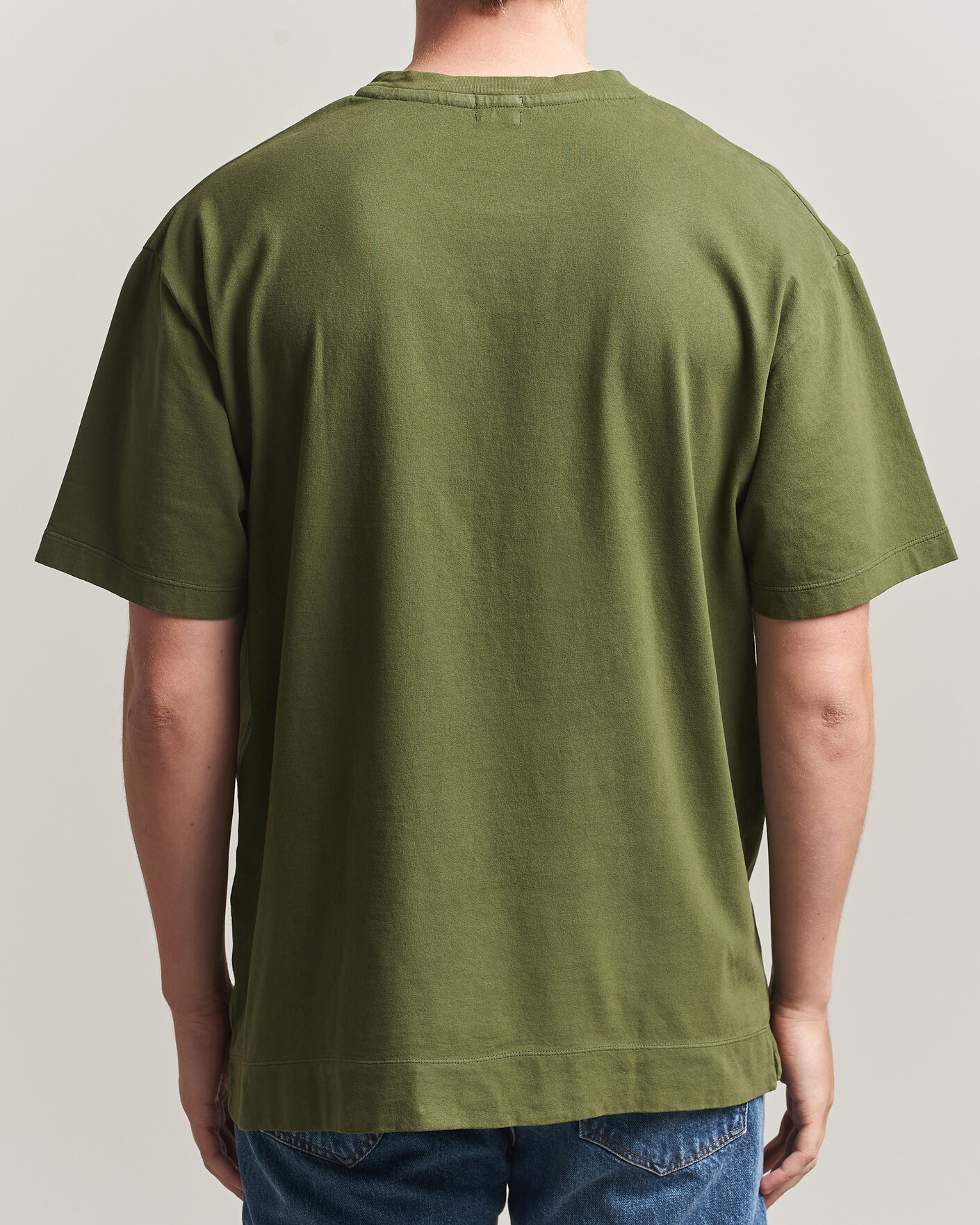 Heren | T-shirts | Massimo Alba | Nevis Brushed Cotton T-Shirt Moss Green