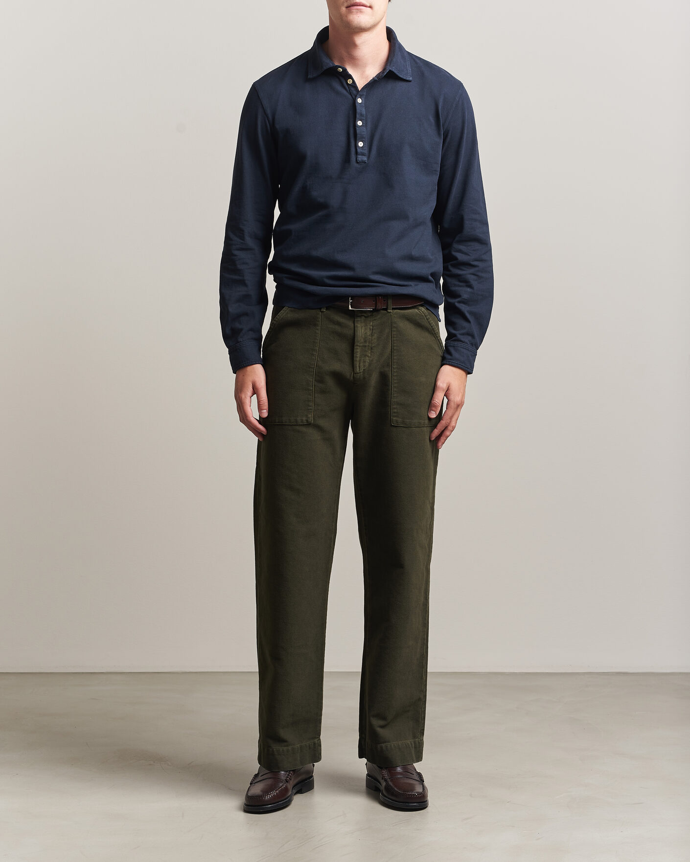 Heren | Polo's | Massimo Alba | Raya Long Sleeve Polo Navy