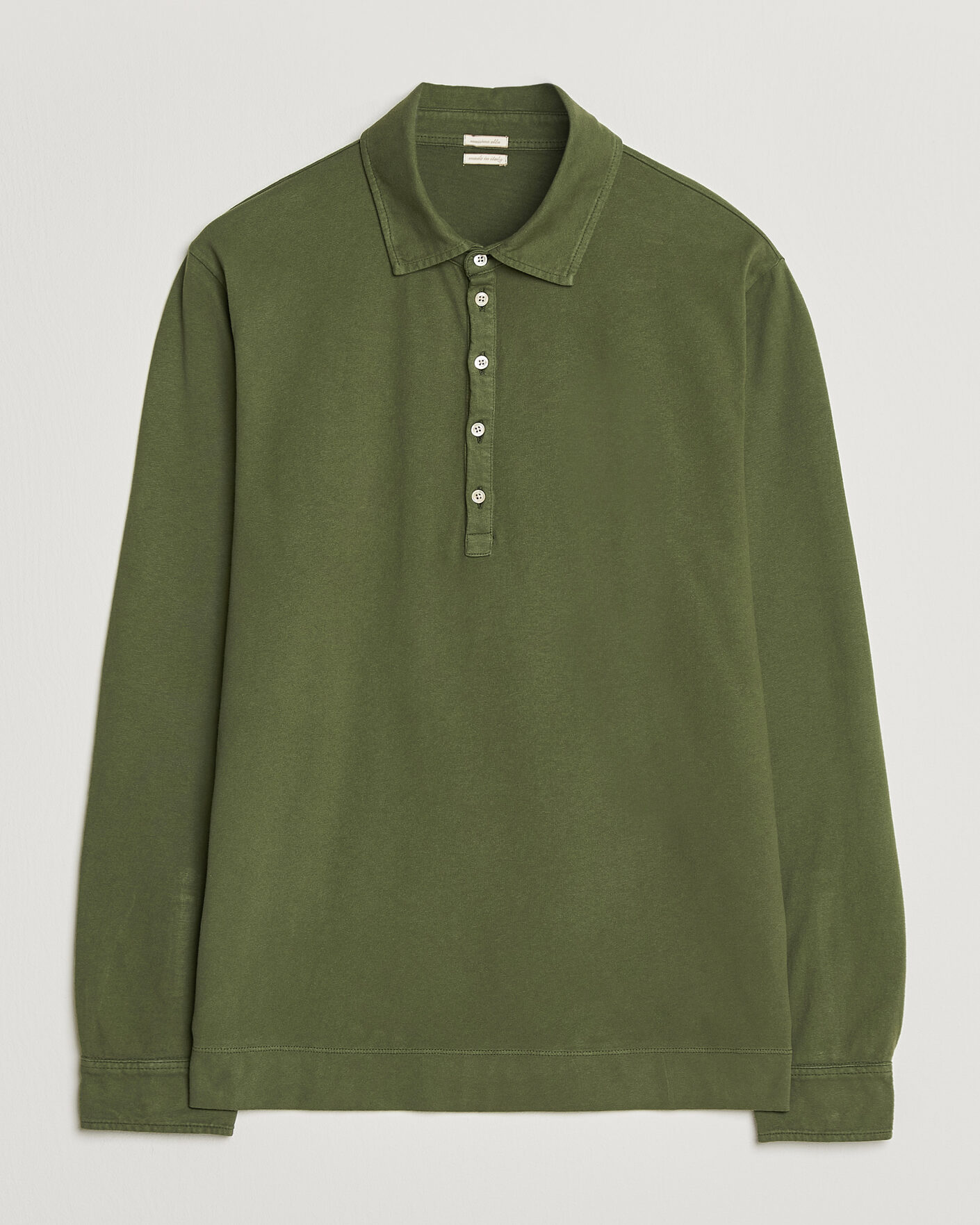 Heren | Polo's | Massimo Alba | Raya Long Sleeve Polo Moss Green