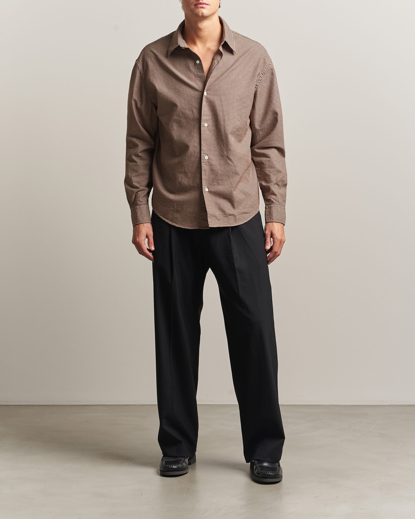 Heren | Overhemden | Massimo Alba | Boxy Microcheck Shirt Fossil