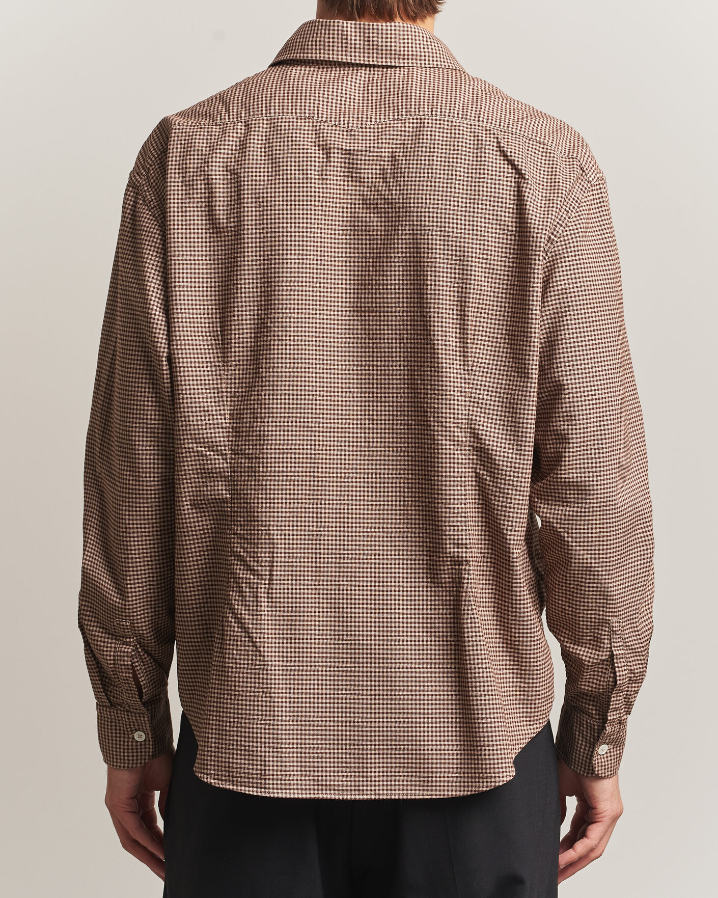 Heren | Overhemden | Massimo Alba | Boxy Microcheck Shirt Fossil