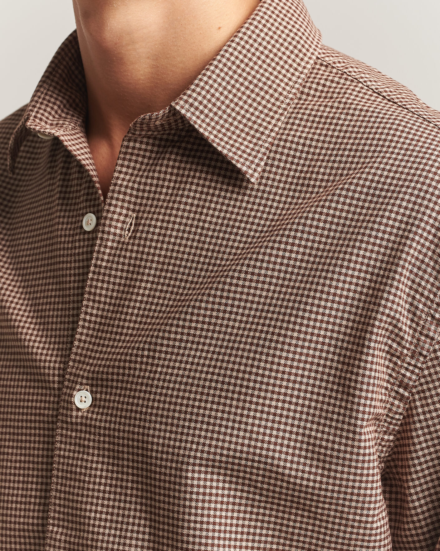 Heren | Overhemden | Massimo Alba | Boxy Microcheck Shirt Fossil