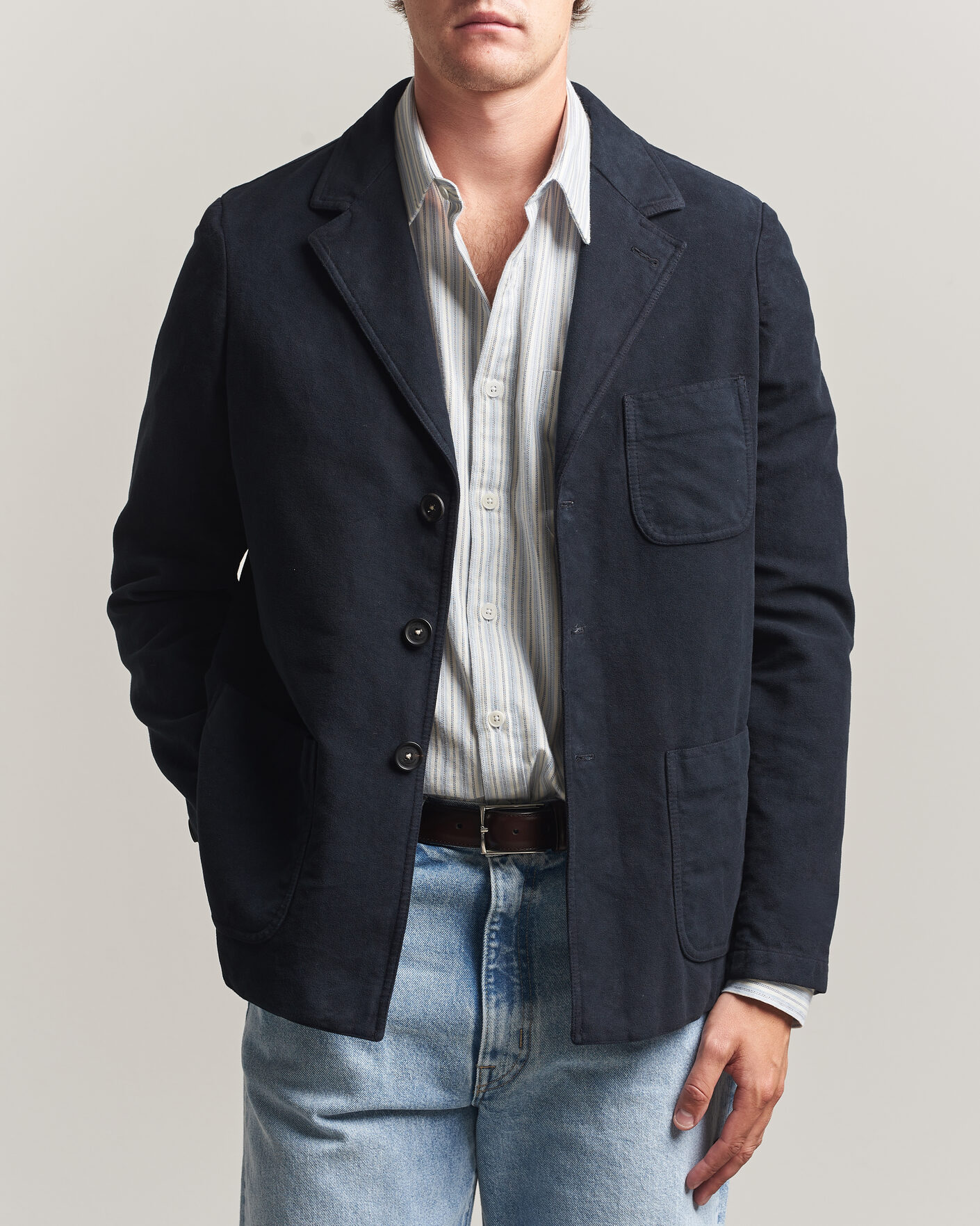 Heren | Blazers | Massimo Alba | Baglietto Moleskine Jacket Navy
