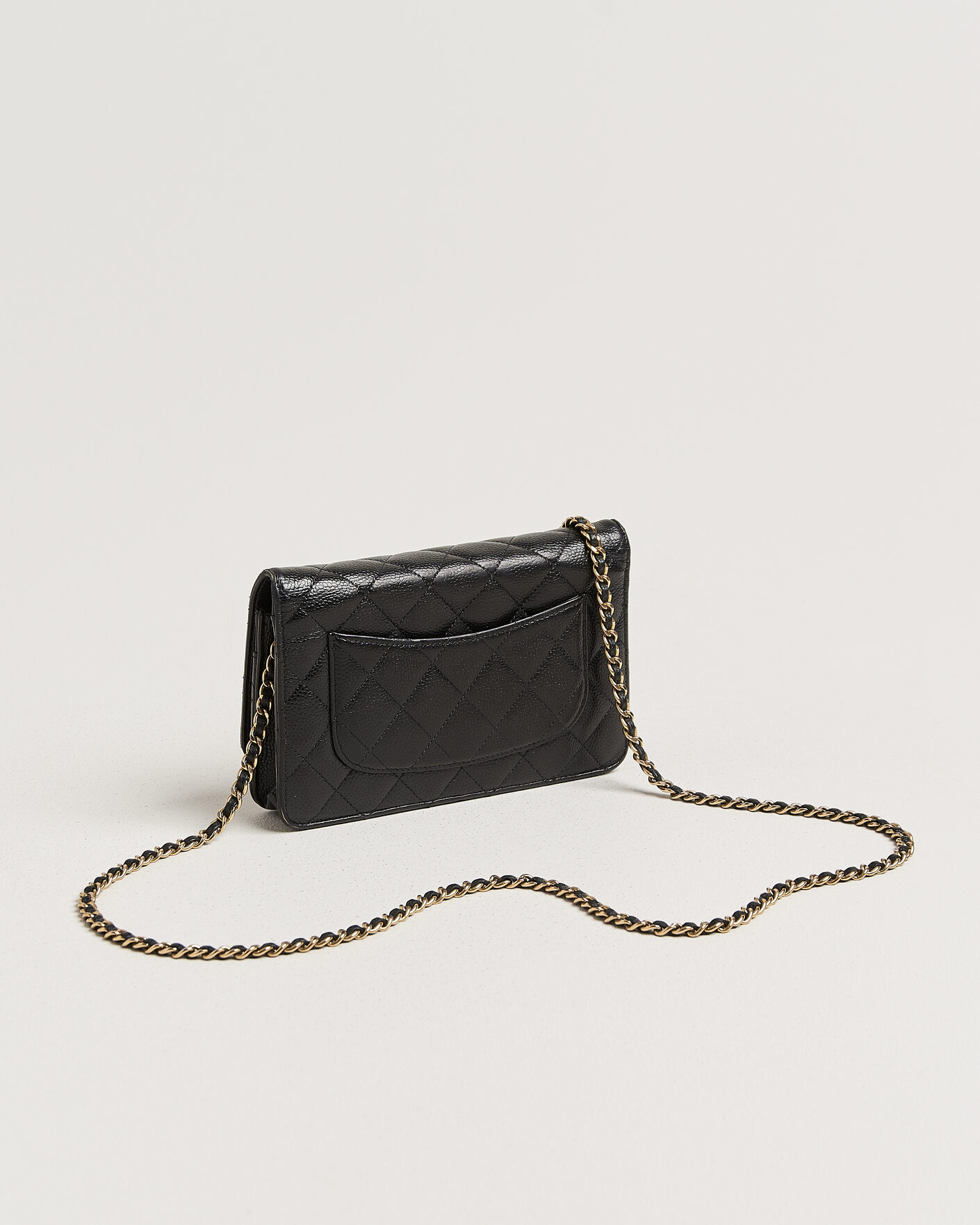 Heren | Pre-Owned & Vintage Bags | Chanel Pre-Owned | Wallet On Chain Caviar Leather Black