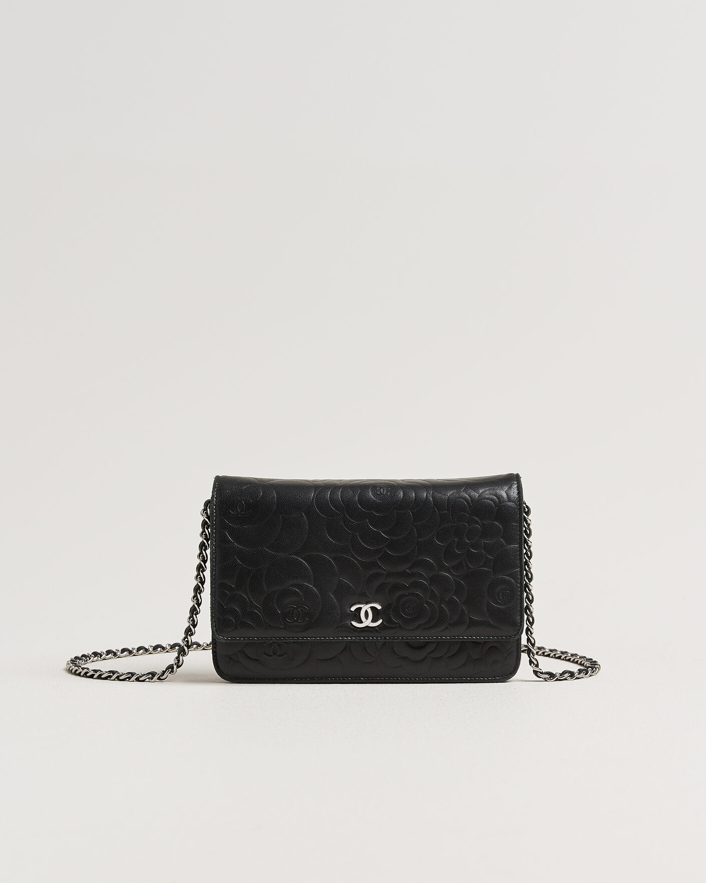 Heren | Pre-Owned & Vintage Bags | Chanel Pre-Owned | Wallet On Chain Camelia Lambskin Black