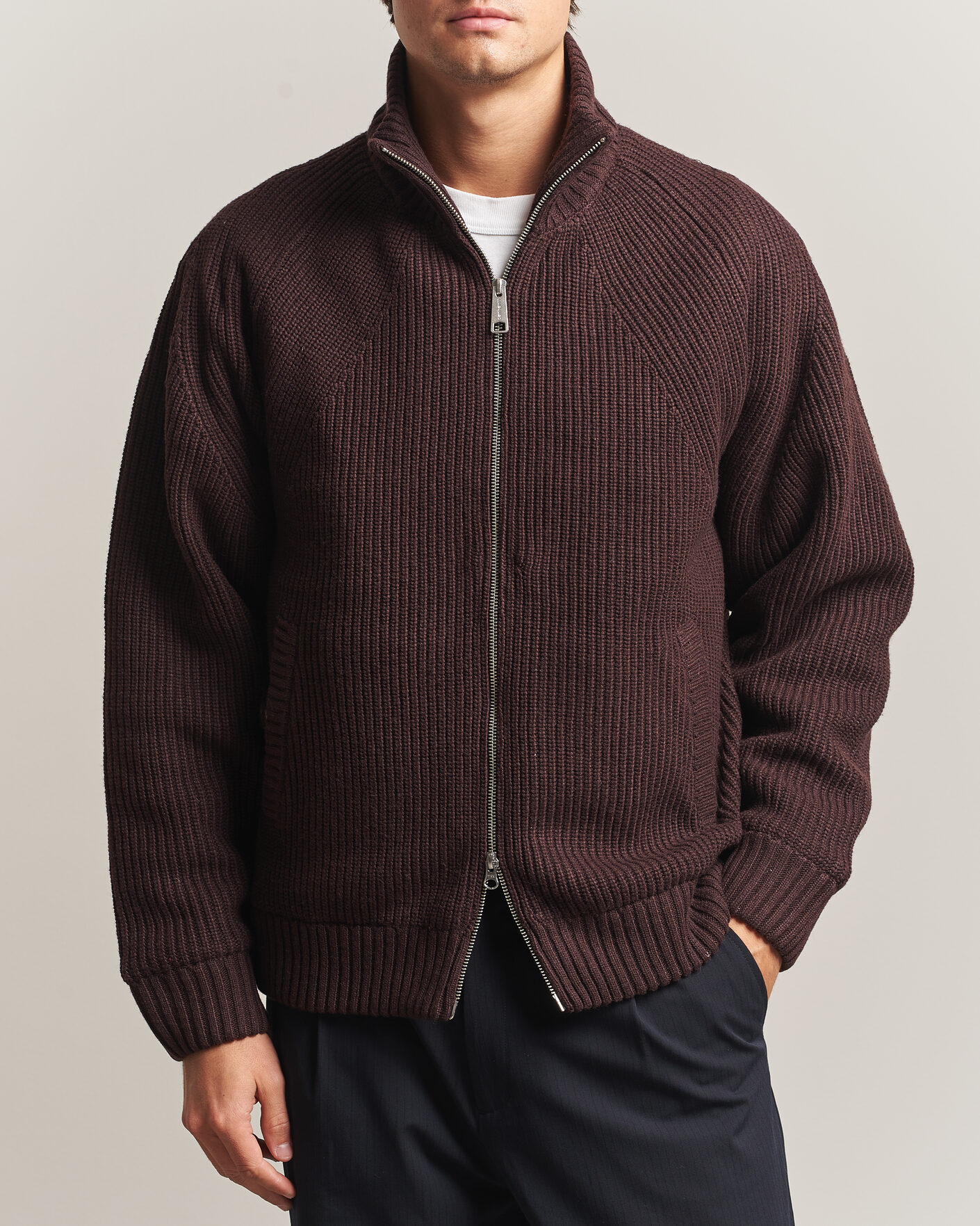 Heren | Truien | Carhartt WIP | Bandley Padded Wool Mix Full Zip Palisander Brown