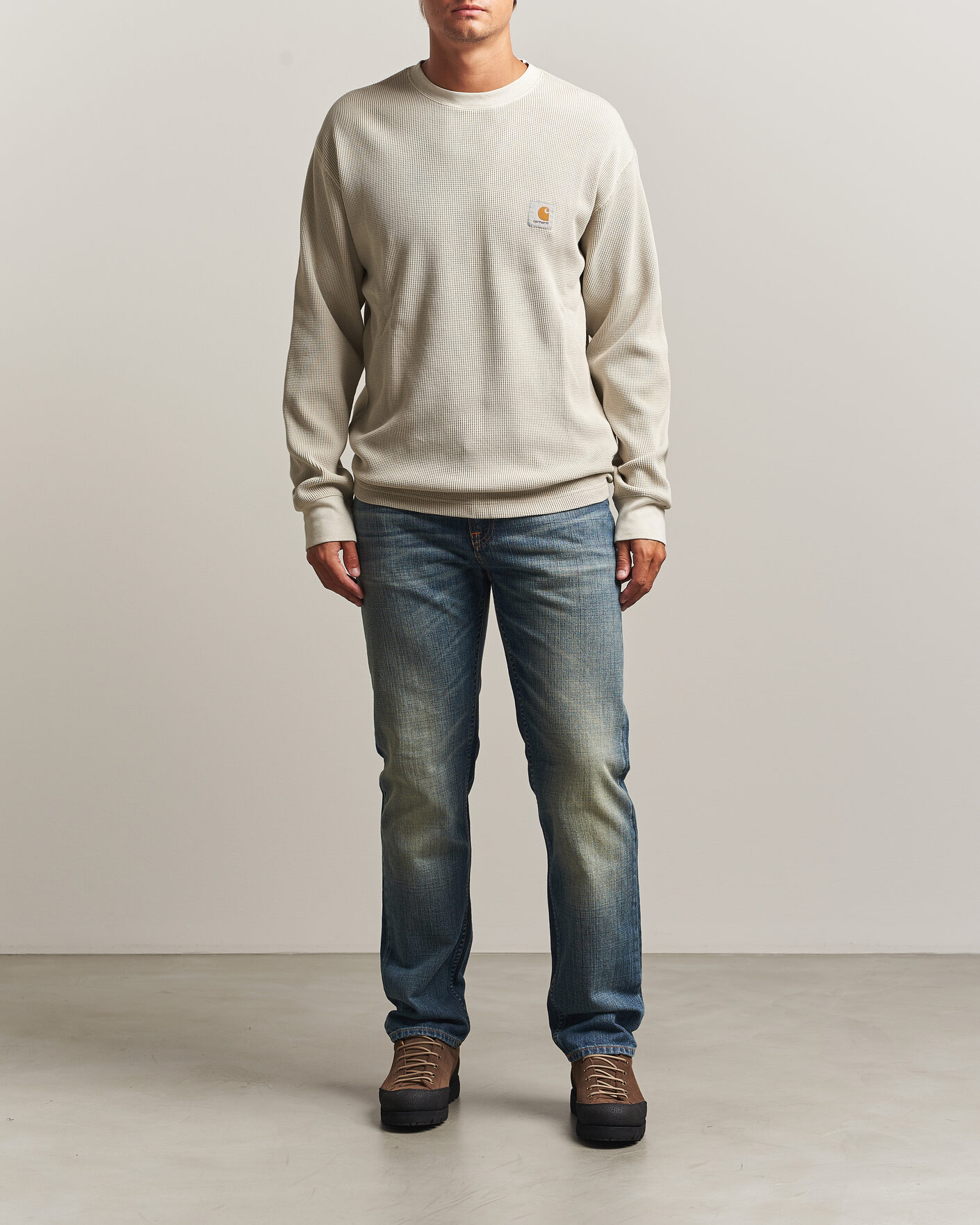 Heren | T-shirts | Carhartt WIP | Long Sleeve Waffle T-Shirt Fleur De Sel