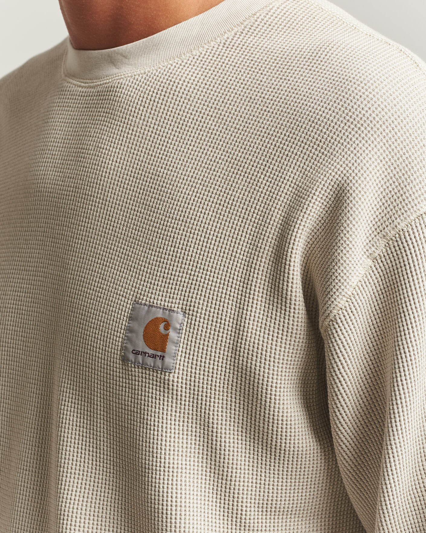 Heren | T-shirts | Carhartt WIP | Long Sleeve Waffle T-Shirt Fleur De Sel