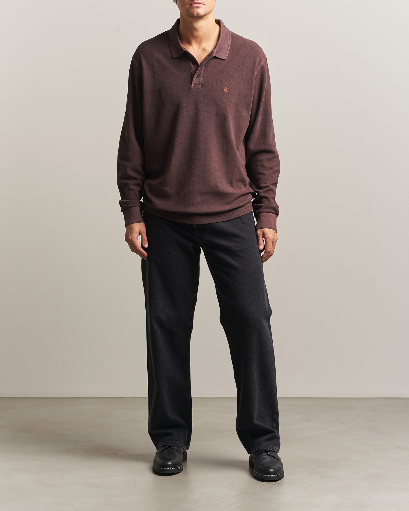 Heren | Truien | Carhartt WIP | Long Sleeve Waffle Rugby Shirt Palisander Brown
