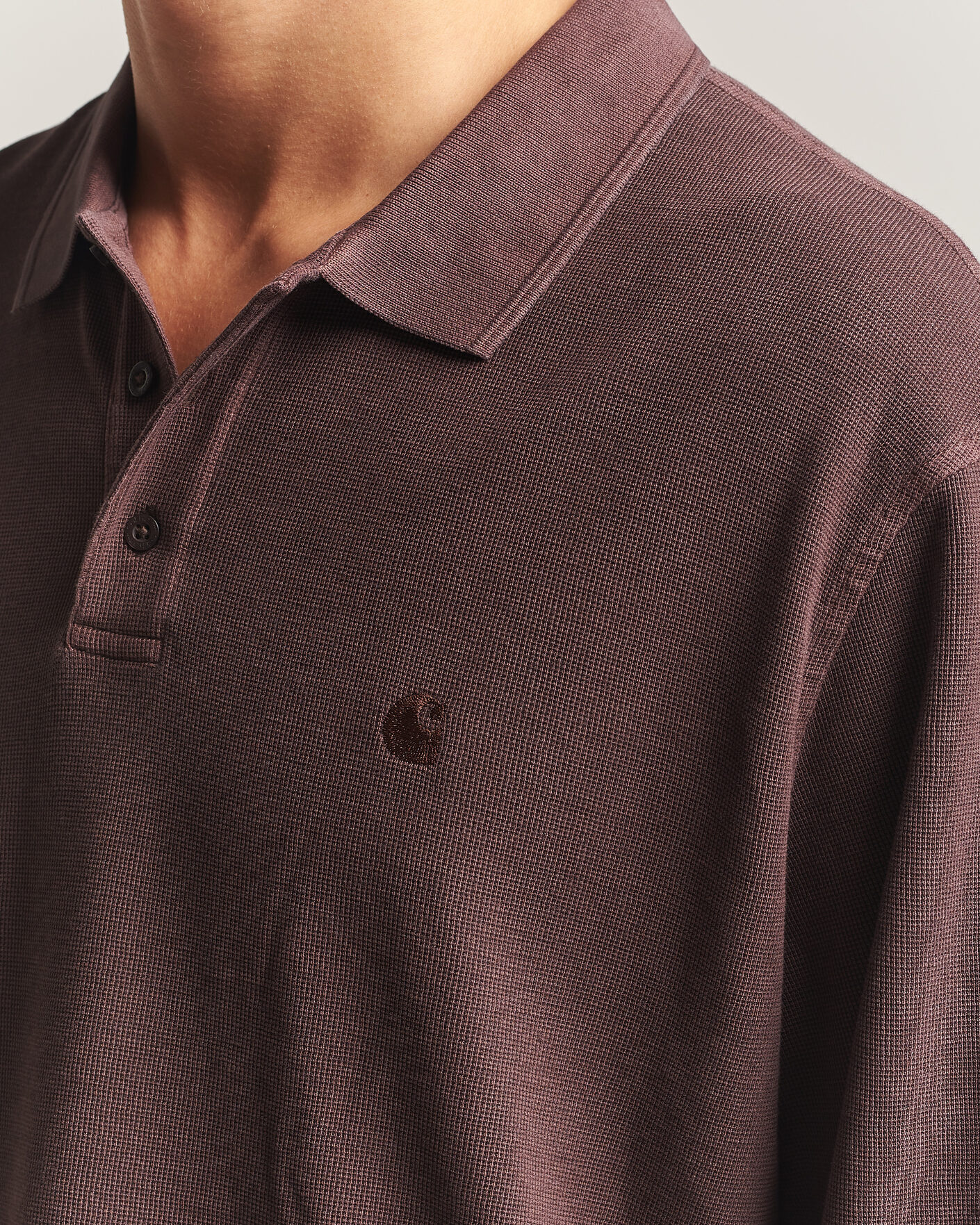 Heren | Truien | Carhartt WIP | Long Sleeve Waffle Rugby Shirt Palisander Brown