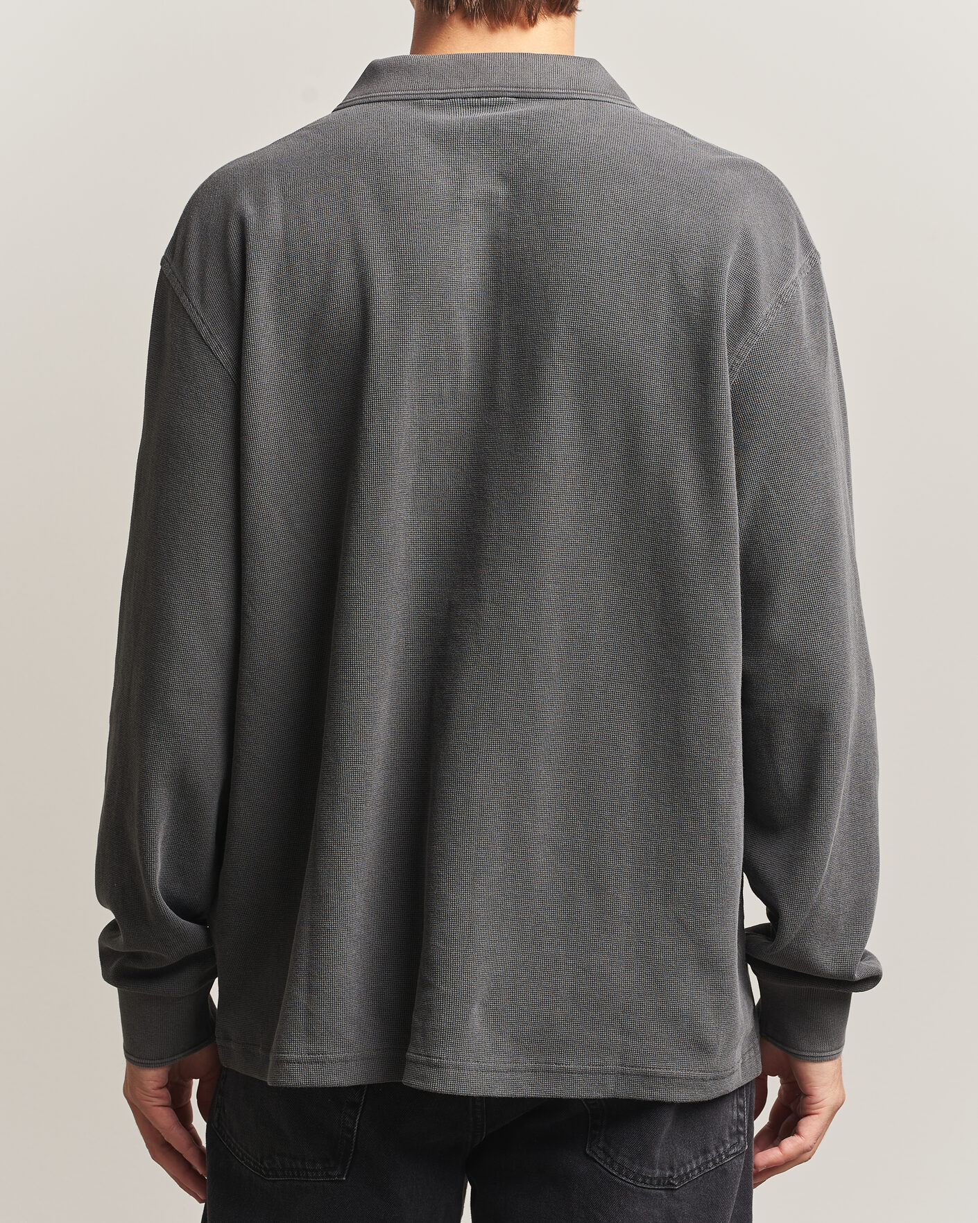 Heren | Truien | Carhartt WIP | Long Sleeve Waffle Rugby Shirt Black