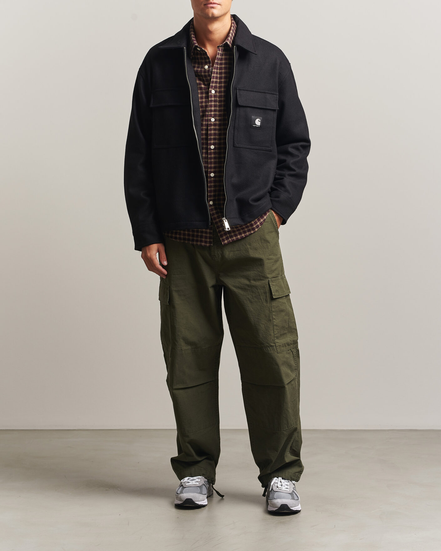 Heren | Overhemden | Carhartt WIP | Atoka Wool Zip Shirt Jacket Black