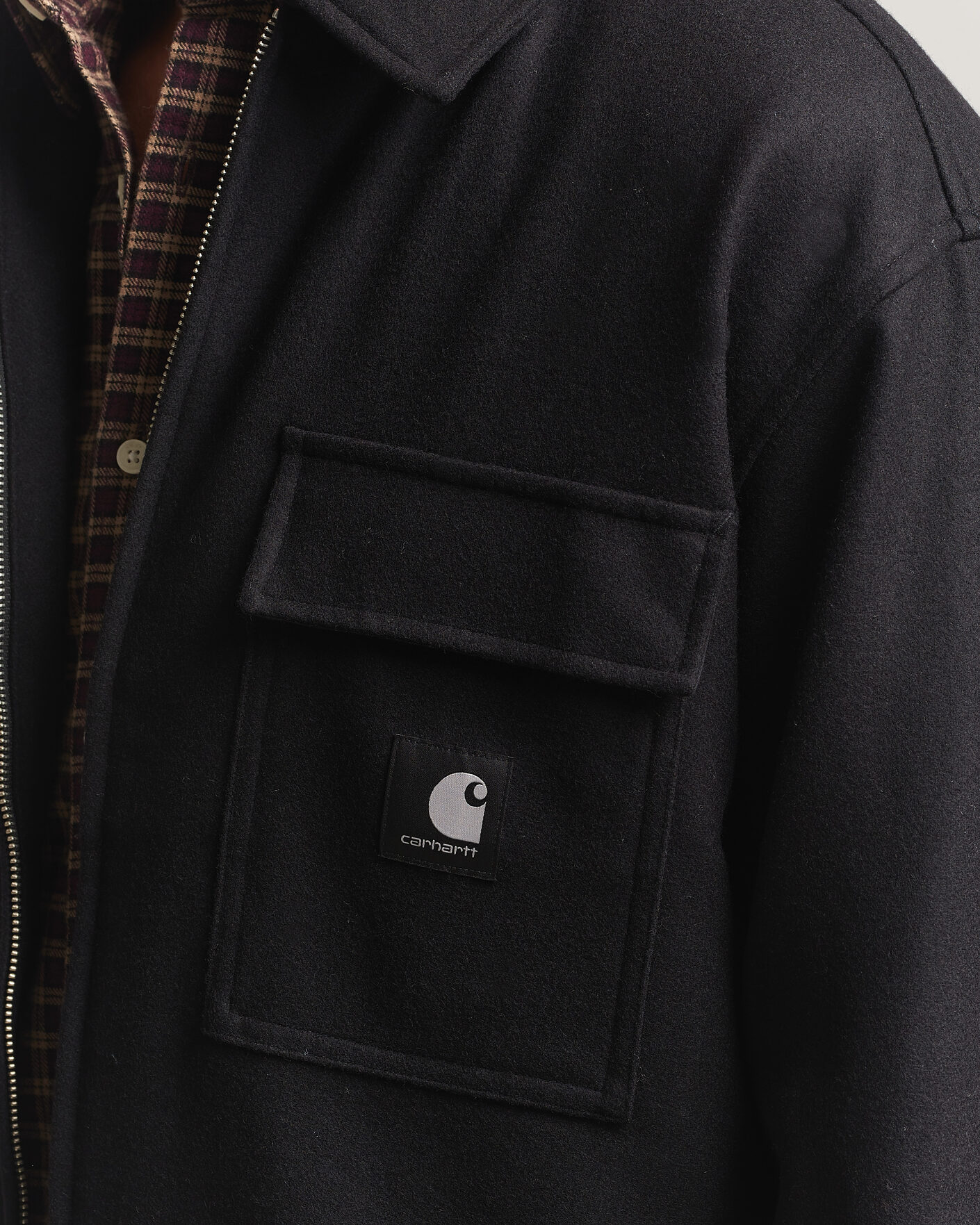 Heren | Overhemden | Carhartt WIP | Atoka Wool Zip Shirt Jacket Black
