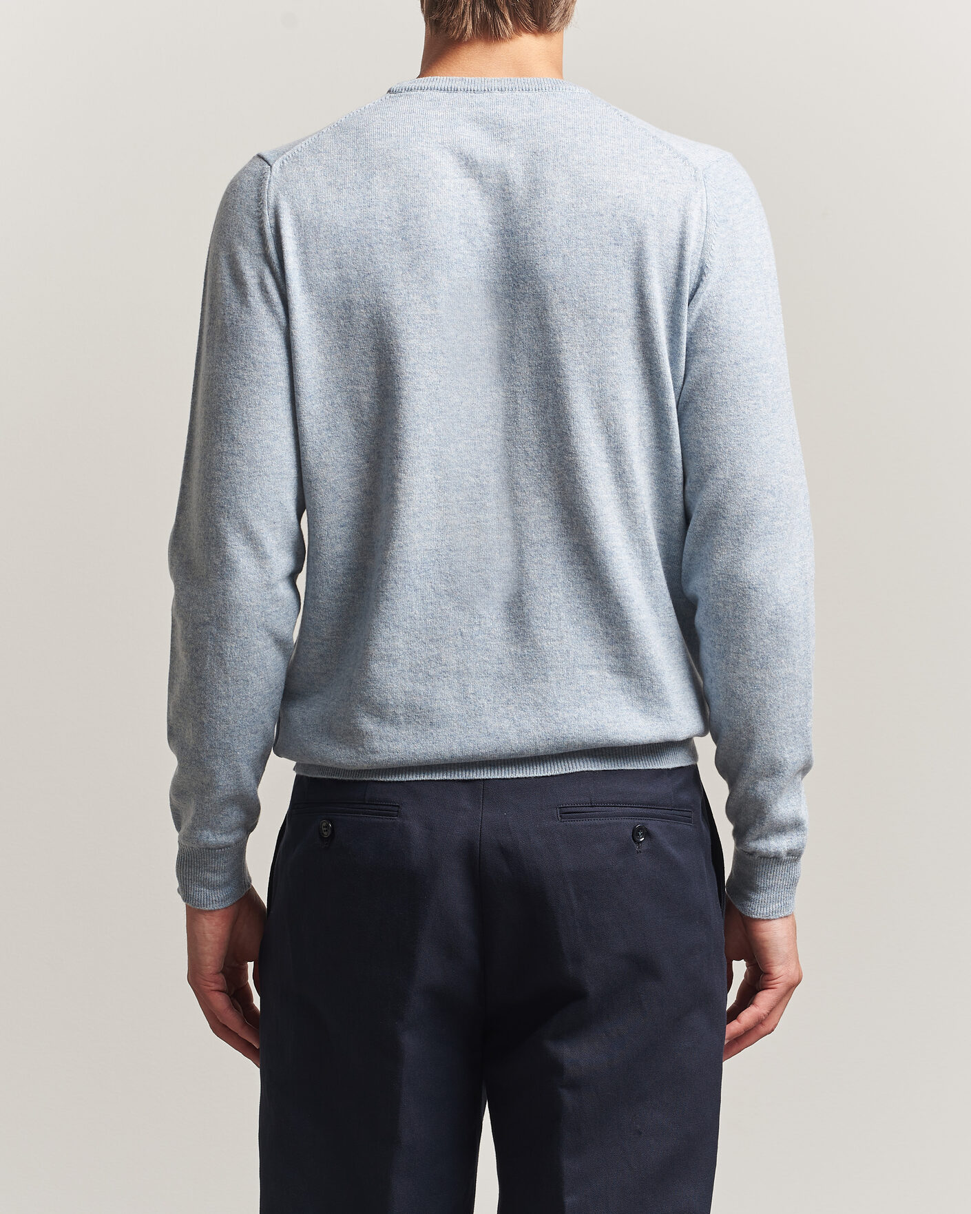 Heren | Truien | Fedeli | Pure Cashmere Crew Neck Light Blue