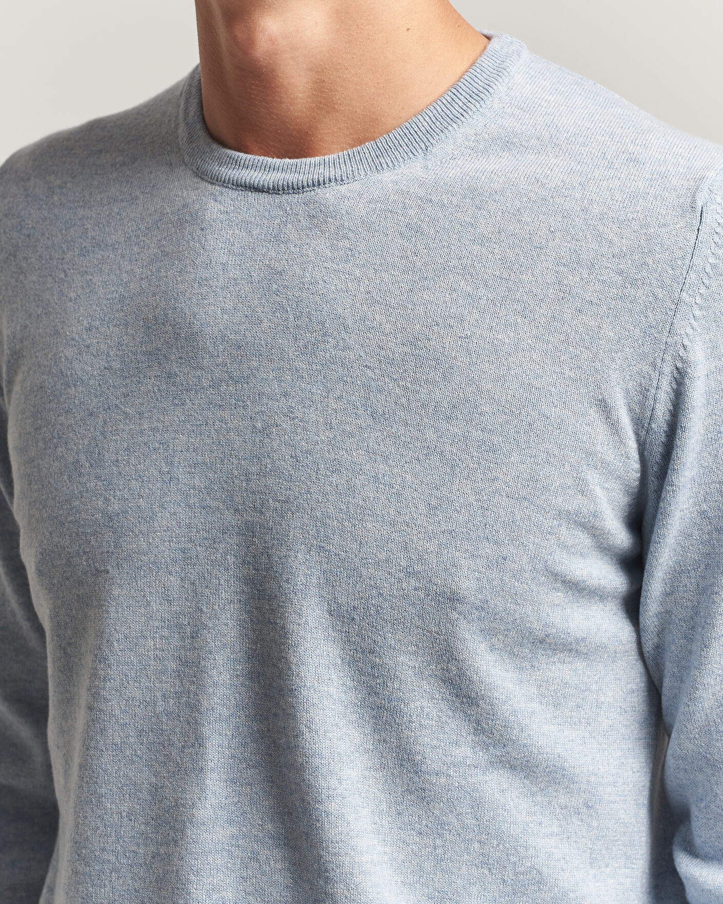 Heren | Truien | Fedeli | Pure Cashmere Crew Neck Light Blue