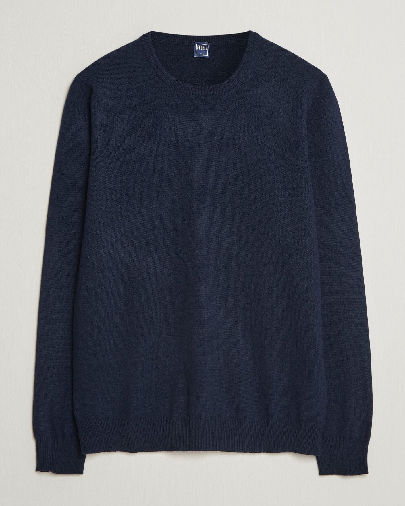 Heren | Truien | Fedeli | Pure Cashmere Crew Neck Navy Blue