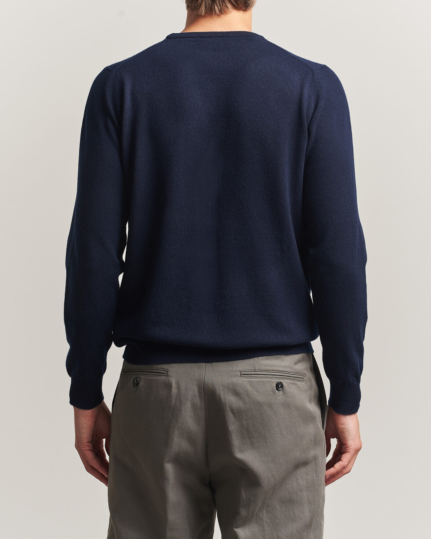 Heren | Truien | Fedeli | Pure Cashmere Crew Neck Navy Blue
